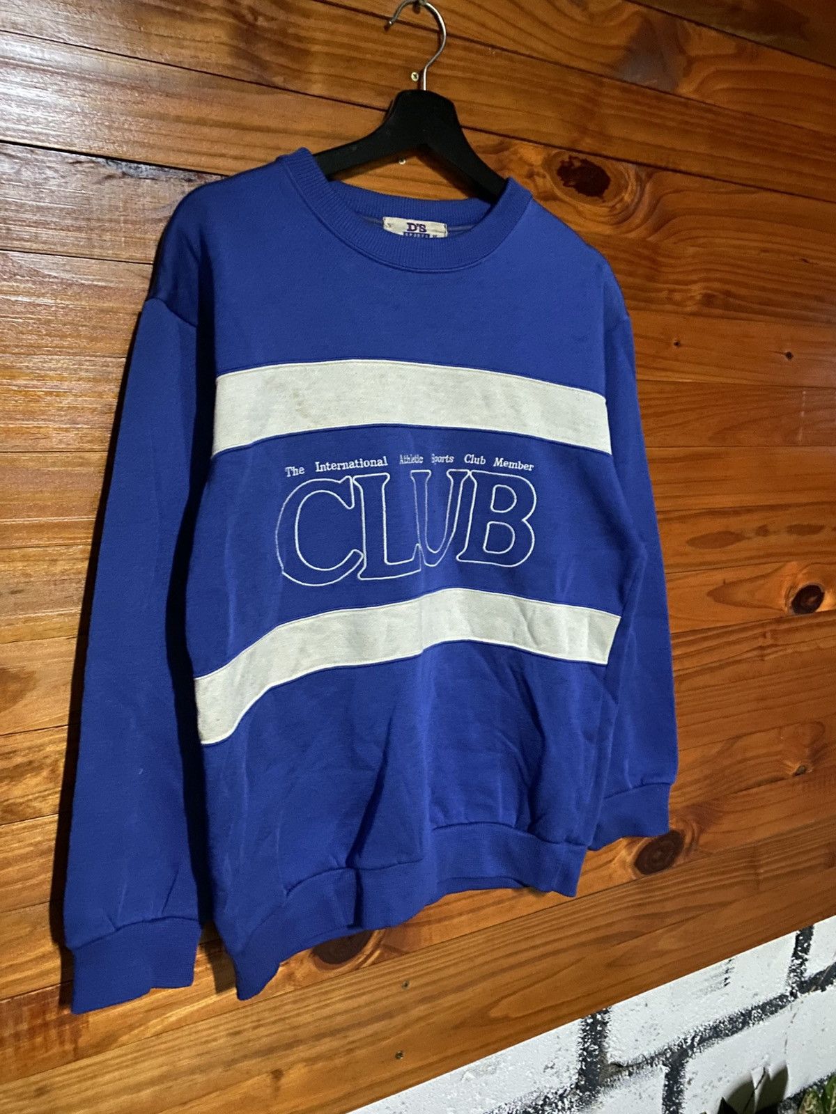 Vintage Vintage 1980s D’S Sports “Club” Sweatshirt Royal Blue Retro Size US M / EU 48-50 / 2 - 5 Thumbnail