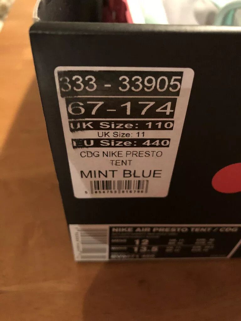 Comme des Garcons Homme × Nike 2019 Air Presto Foot Tent Sneakers (Skylight / Red) Size US 12 / EU 45 - 3 Thumbnail