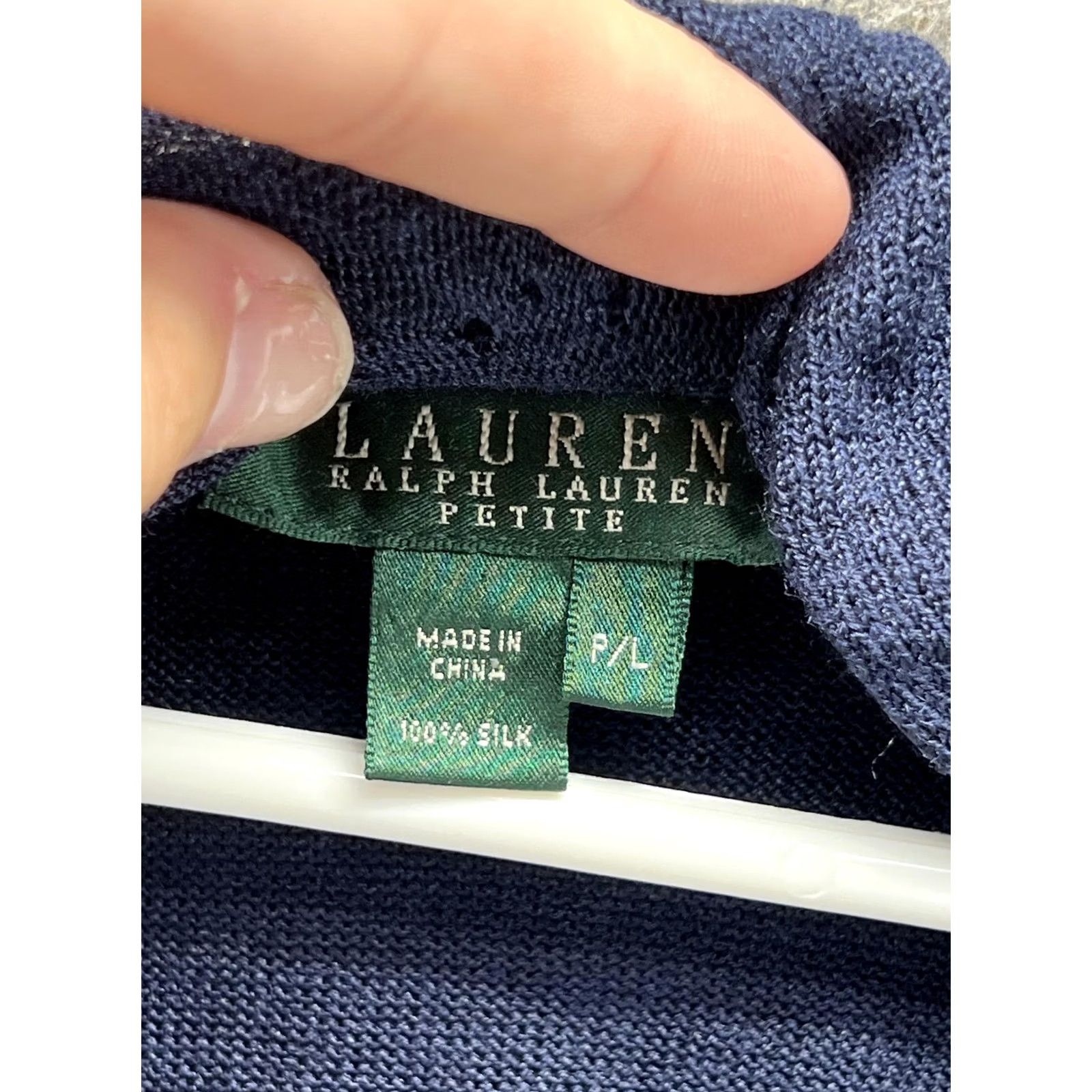 Ralph Lauren LAUREN RALPH LAUREN Tank Top Womens Petite Large Blue Ruffle Neck Silk Knit Sleeveless Pullover Casual Summer Size S / US 4 / IT 40 - 2 Thumbnail