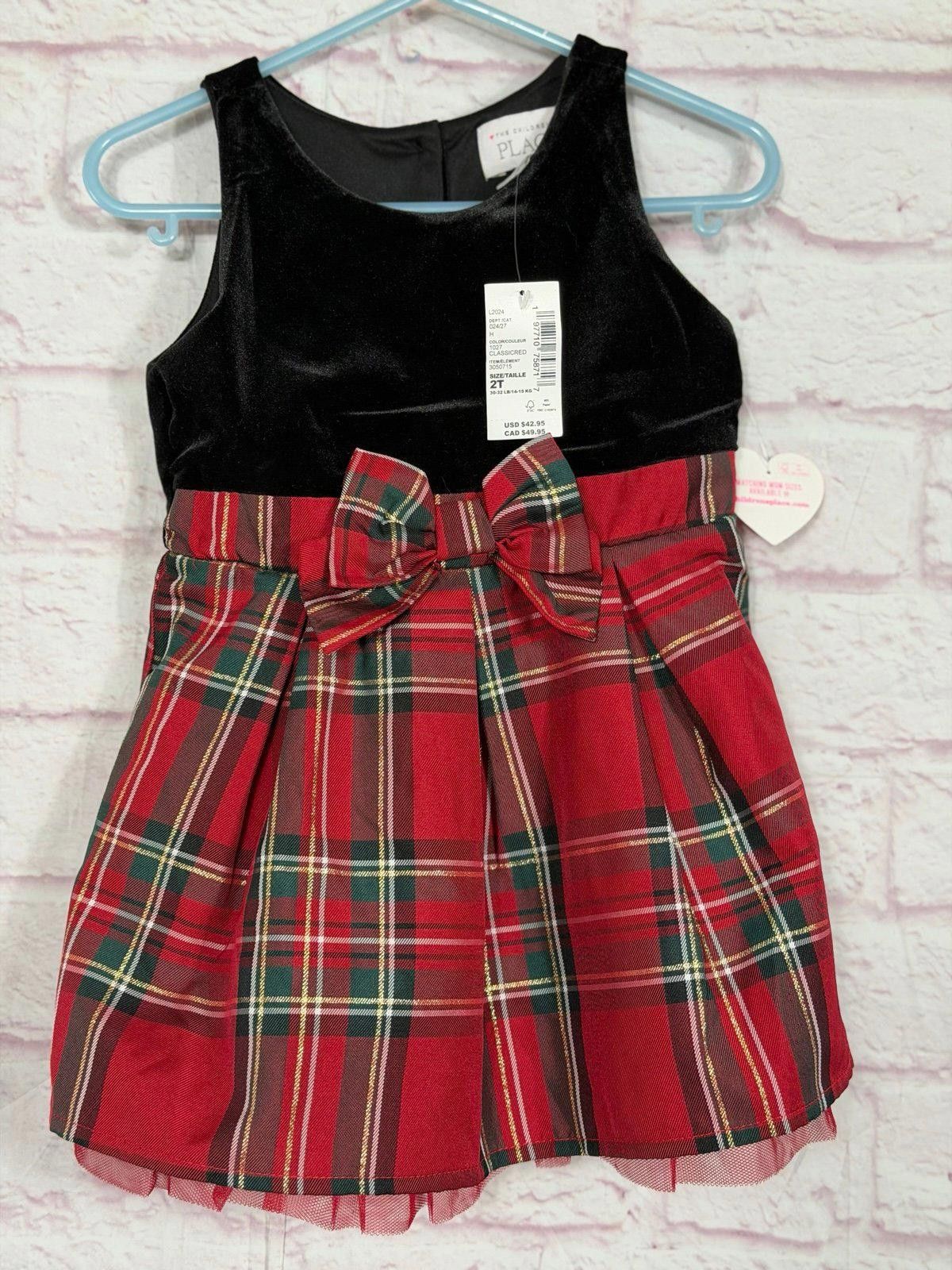 Other The Children's Place 2T Plaid Holiday Dress NWT Size ONE SIZE - 1 Thumbnail