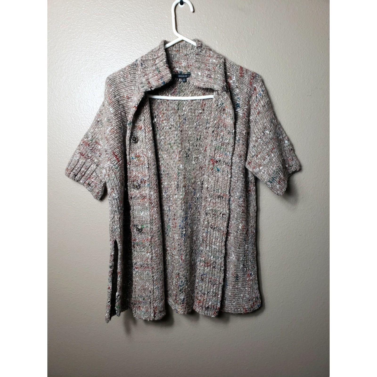 Vintage Lafayette 148 New York Cardigan Knit Wool Blend 1/2 Sleeve Marled -Size PS Beige Womens Cardigan Size S / US 4 / IT 40 - 4 Thumbnail