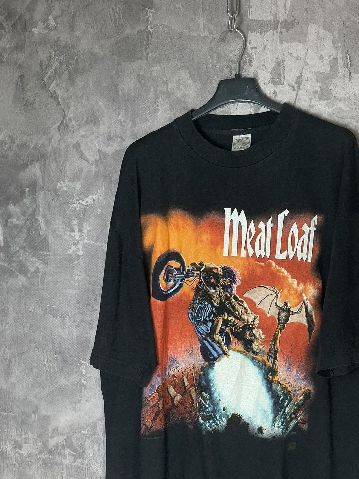 Band Tees × Vintage Vintage Meat Loaf 1993-95 Faded Very Rare Tour T-shirt Size US XL / EU 56 / 4 - 4 Thumbnail
