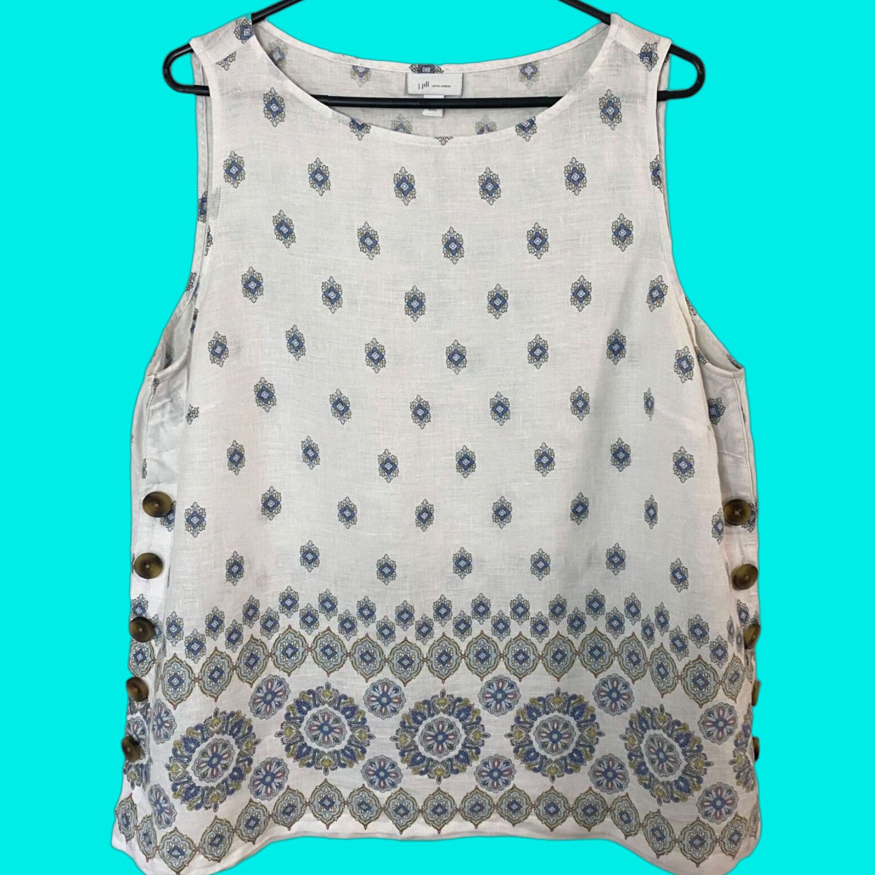 J. Jill VINTAGE J.Jill Linen Tank Top Women PXL White Boho Coastal Casual Sleeveless Summer Size XL / US 12-14 / IT 48-50 - 1 Thumbnail