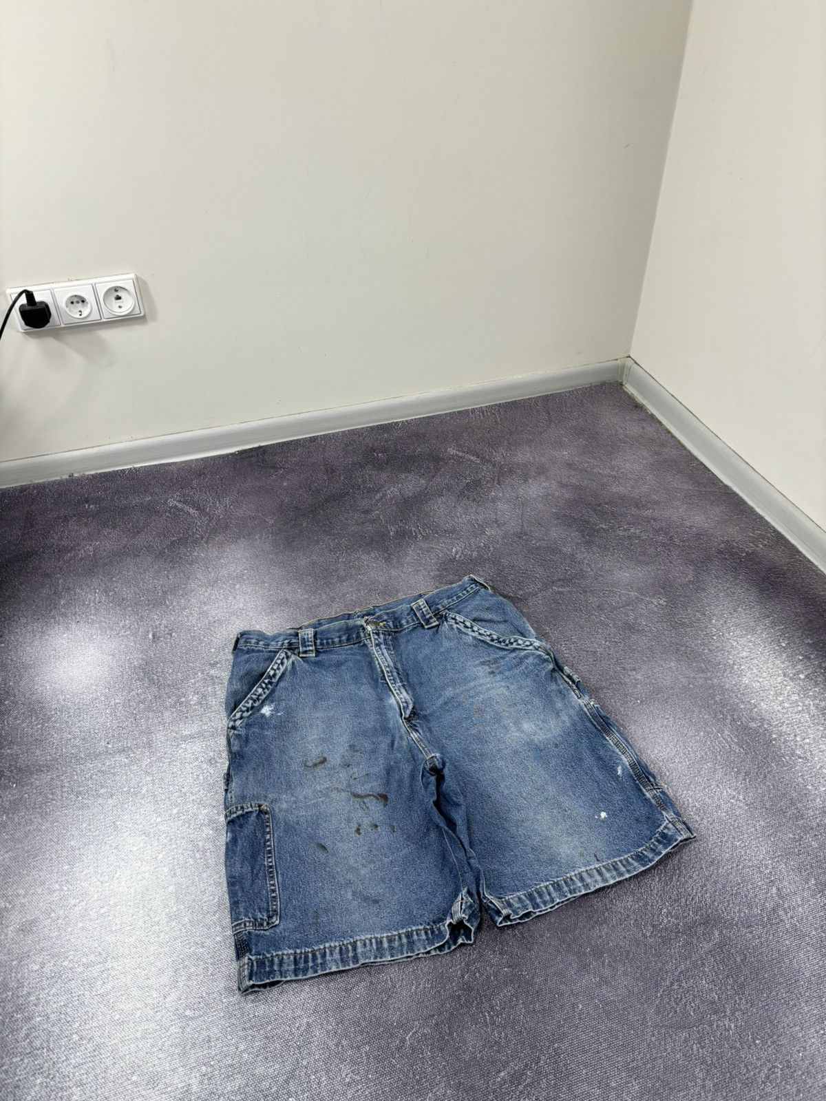 Carhartt Vintage 90s Carhartt USA Hype Work Blue Denim Shorts Jorts Size US 36 / EU 52 - 11 Thumbnail