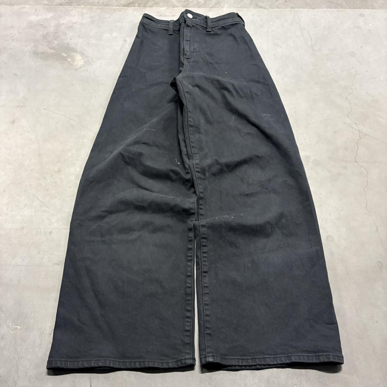 Japanese Brand × Vintage Crazy Vintage Y2K/2000s Baggy WideLeg Black Denim Jeans! Size US 26 / EU 42 - 1 Thumbnail