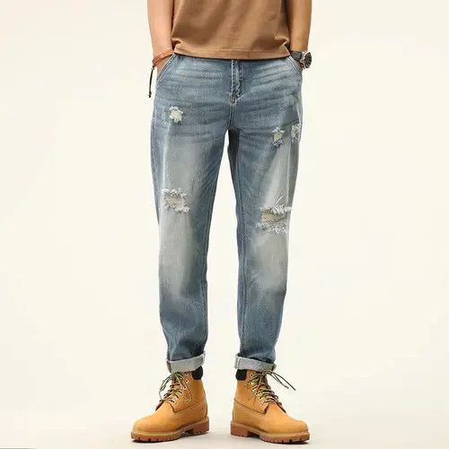 VIBE Vintage high street washed and faded casual ripped jeans Size US 34 / EU 50 - 2 Thumbnail