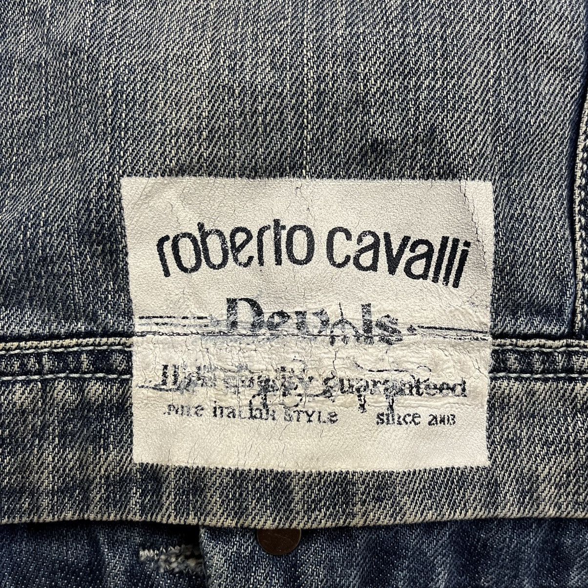 If Six Was Nine 2000s Roberto Cavalli - Devils Bono Denim Jacket Size US XS / EU 42 / 0 - 9 Thumbnail