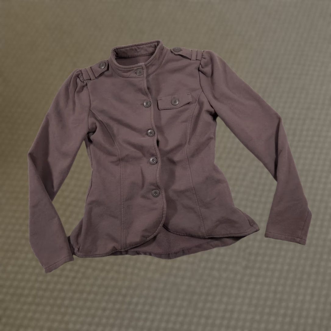 Converse Converse One Star Jacket Womens Small Military Button Up Stretch Fitted Modern Size S / US 4 / IT 40 - 1 Thumbnail