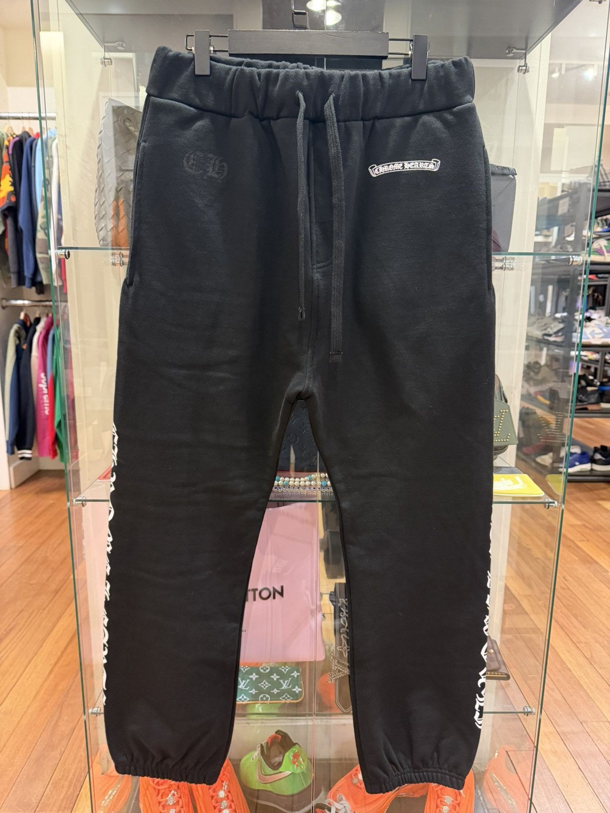 Chrome Hearts Chrome Hearts Leg Print Scroll Sweatpants - Black Size US 34 / EU 50 - 1 Thumbnail