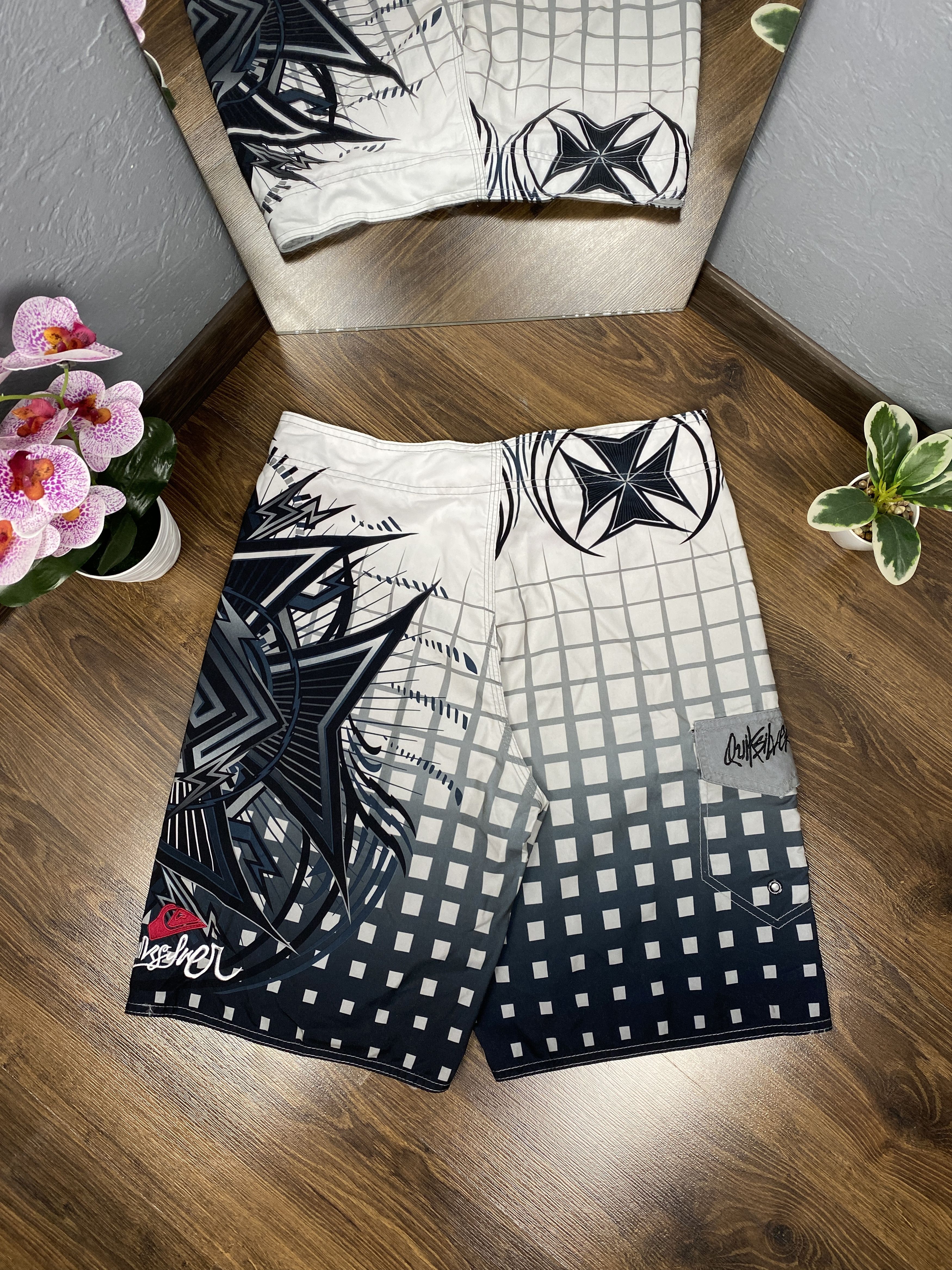 Quiksilver × Vintage Quiksilver 90s Vintage Surf Swimming Shorts Size US 34 / EU 50 - 5 Thumbnail