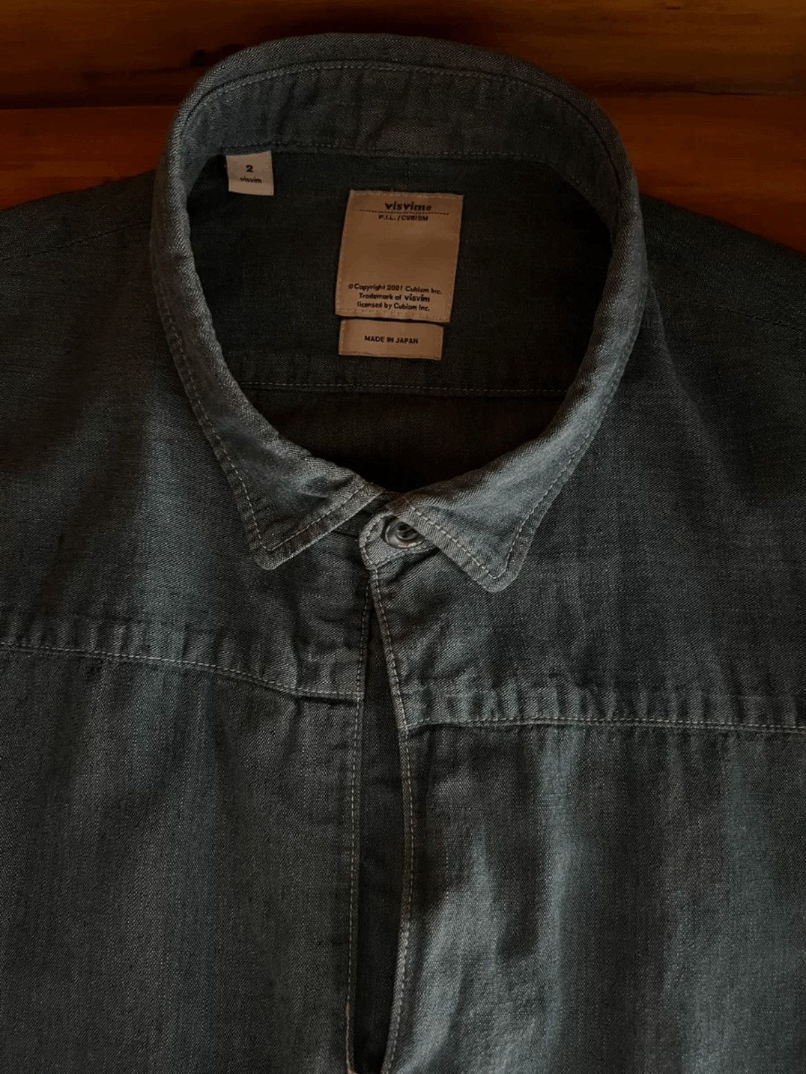 Visvim Sz 2 Visvim 15SS Kerchief Border Tunic Indigo Half Shirt Size US M / EU 48-50 / 2 - 9 Thumbnail