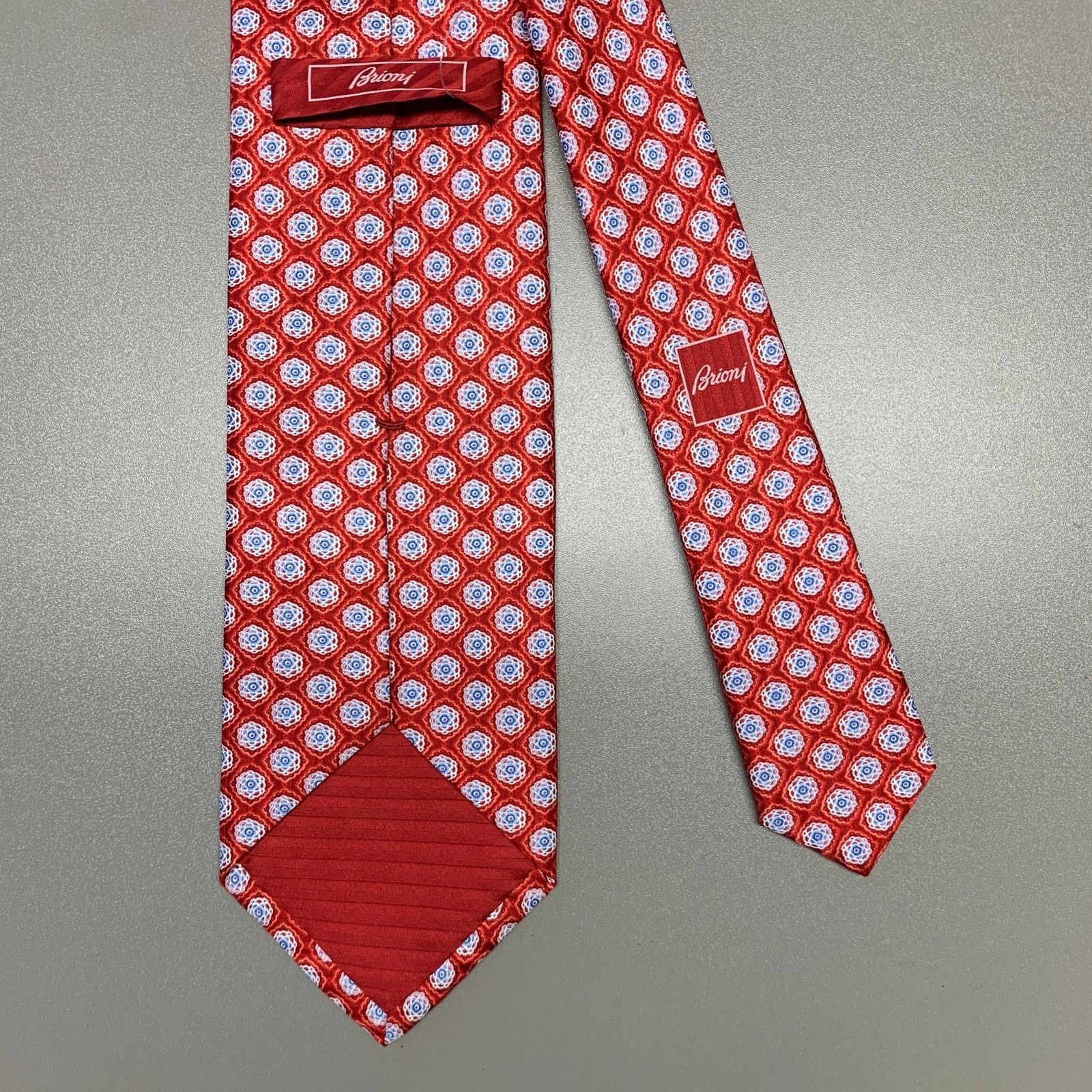 Brioni BRIONI Red White Floral Silk Tie Size ONE SIZE - 2 Thumbnail
