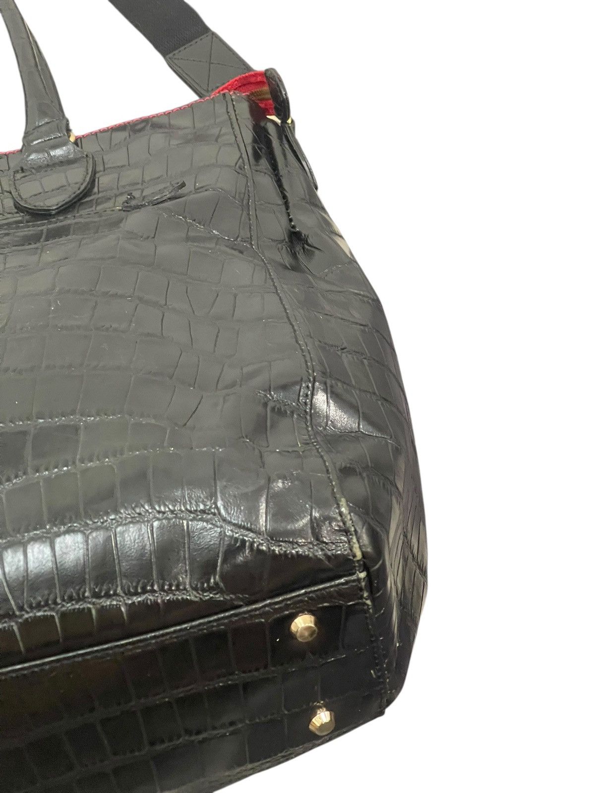 Genuine Leather Crocodle Embossed Leather mConcerto Tote Shoulder Bag 2🟩2 Size ONE SIZE - 17 Thumbnail