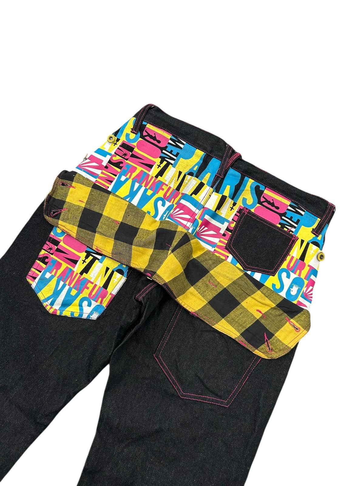 If Six Was Nine × Japanese Brand × Kapital Double Waist Japanese Punk Bondage Denim Jeans Size US 33 - 3 Thumbnail