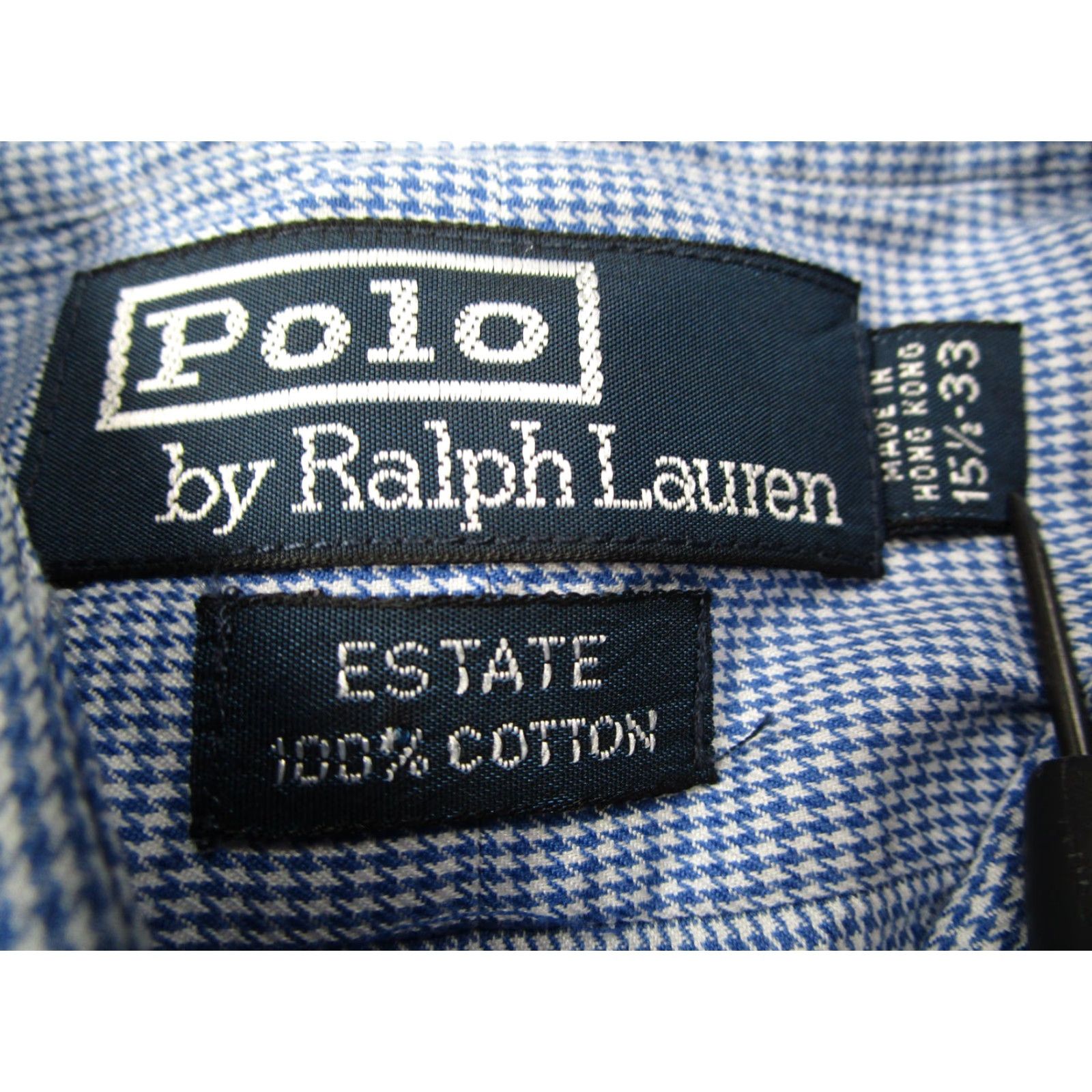 Polo Ralph Lauren VINTAGE Polo Ralph Lauren Shirt Mens Large Blue Estate Dress Button Down French Cuffs 100% Cotton Size 42R - 3 Thumbnail