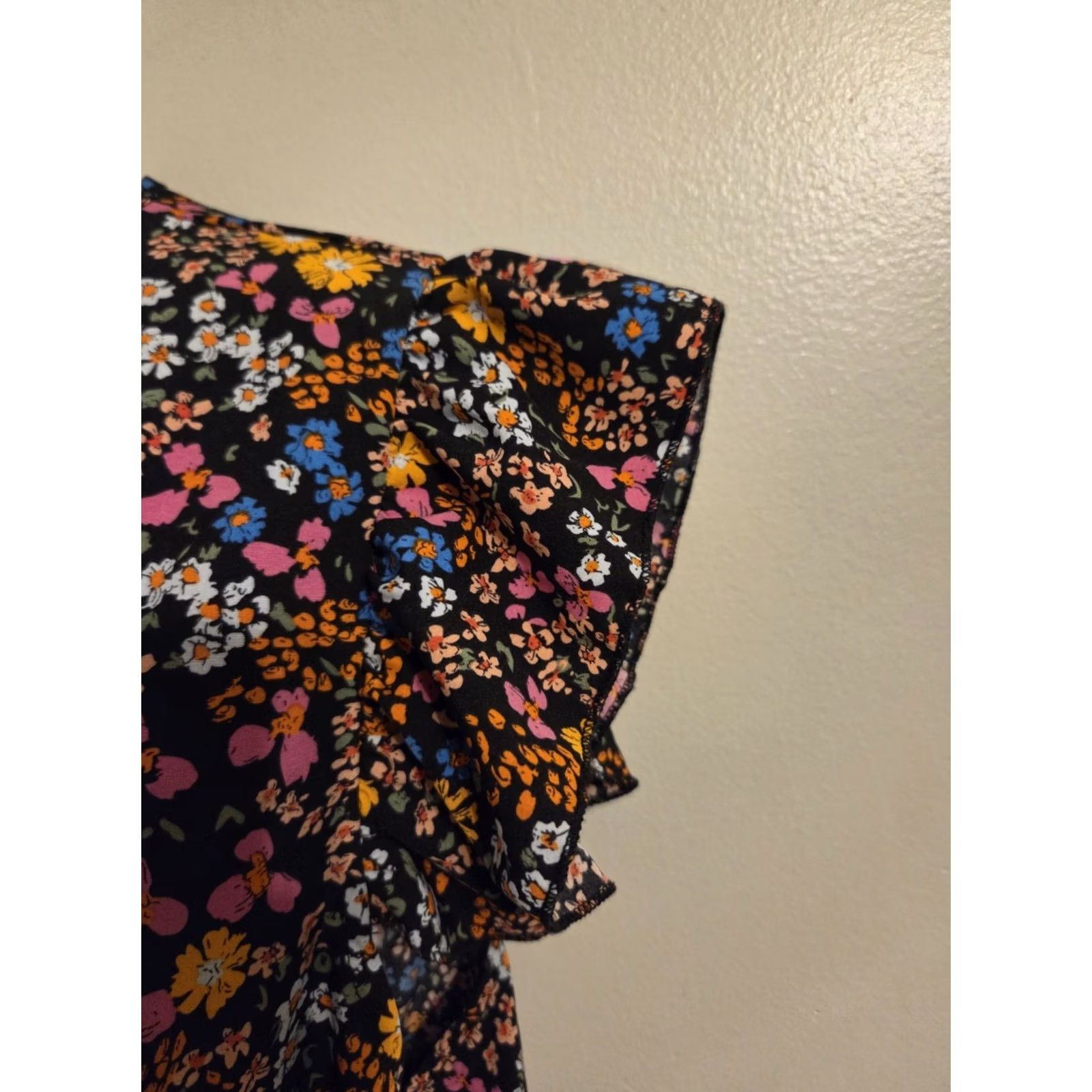 Shein SHEIN Curve 4XL Floral Print Cap Sleeve A-Line Dress Short Sleeve Knee Length Casual Women Multicolor Summer Size 40" / US 18 - 4 Thumbnail