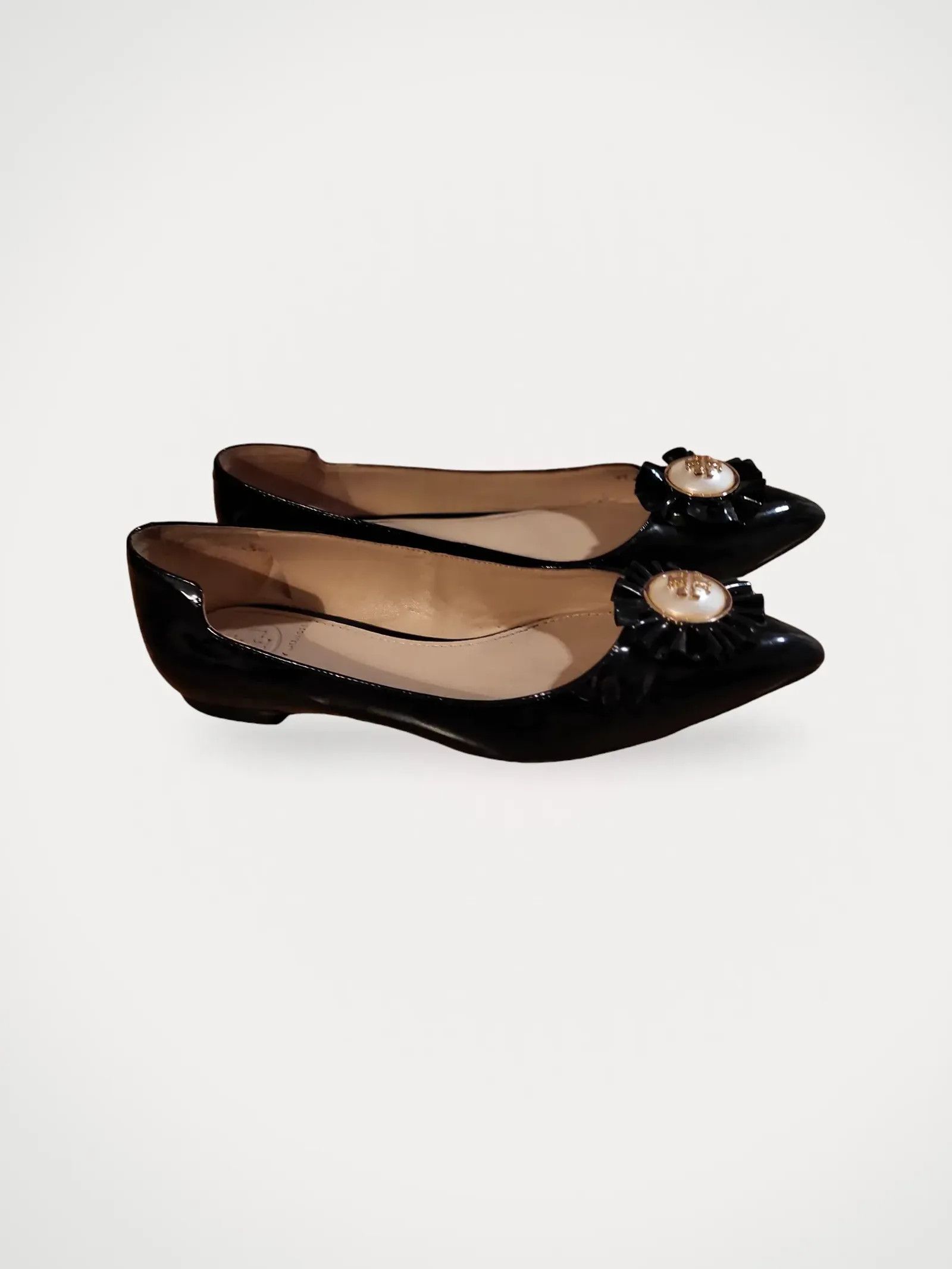 Tory Burch Tory Burch Melody Black Flat Ballet Flats Size US 7 / IT 37 - 1 Thumbnail