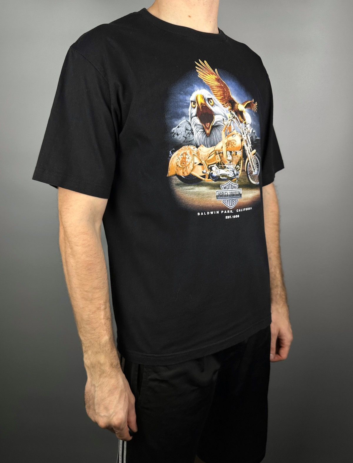 Harley Davidson Vintage Harley Davidson Eagle Bike USA Graphic TShirt Pig 90 Size US L / EU 52-54 / 3 - 12 Thumbnail