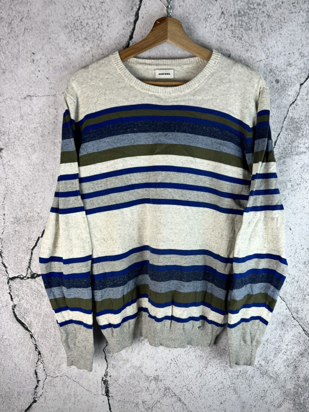 Diesel RARE Diesel Stripe Colors Sweater Archival Avant Garde Size US L / EU 52-54 / 3 - 1 Thumbnail