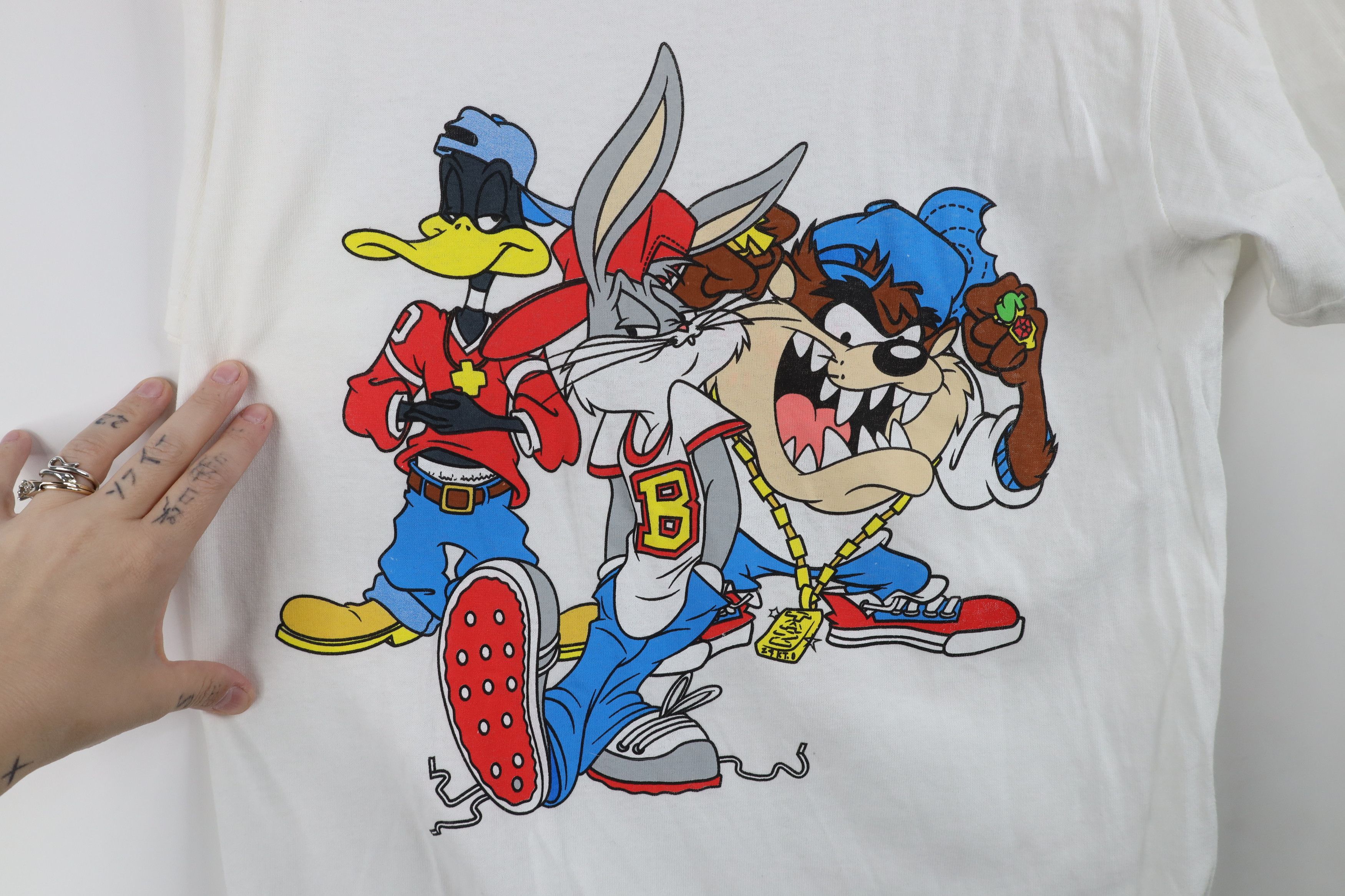 Vintage Retro Y2K Looney Tunes Rap Bugs Bunny Taz Daffy Duck T-Shirt Size US S / EU 44-46 / 1 - 4 Thumbnail