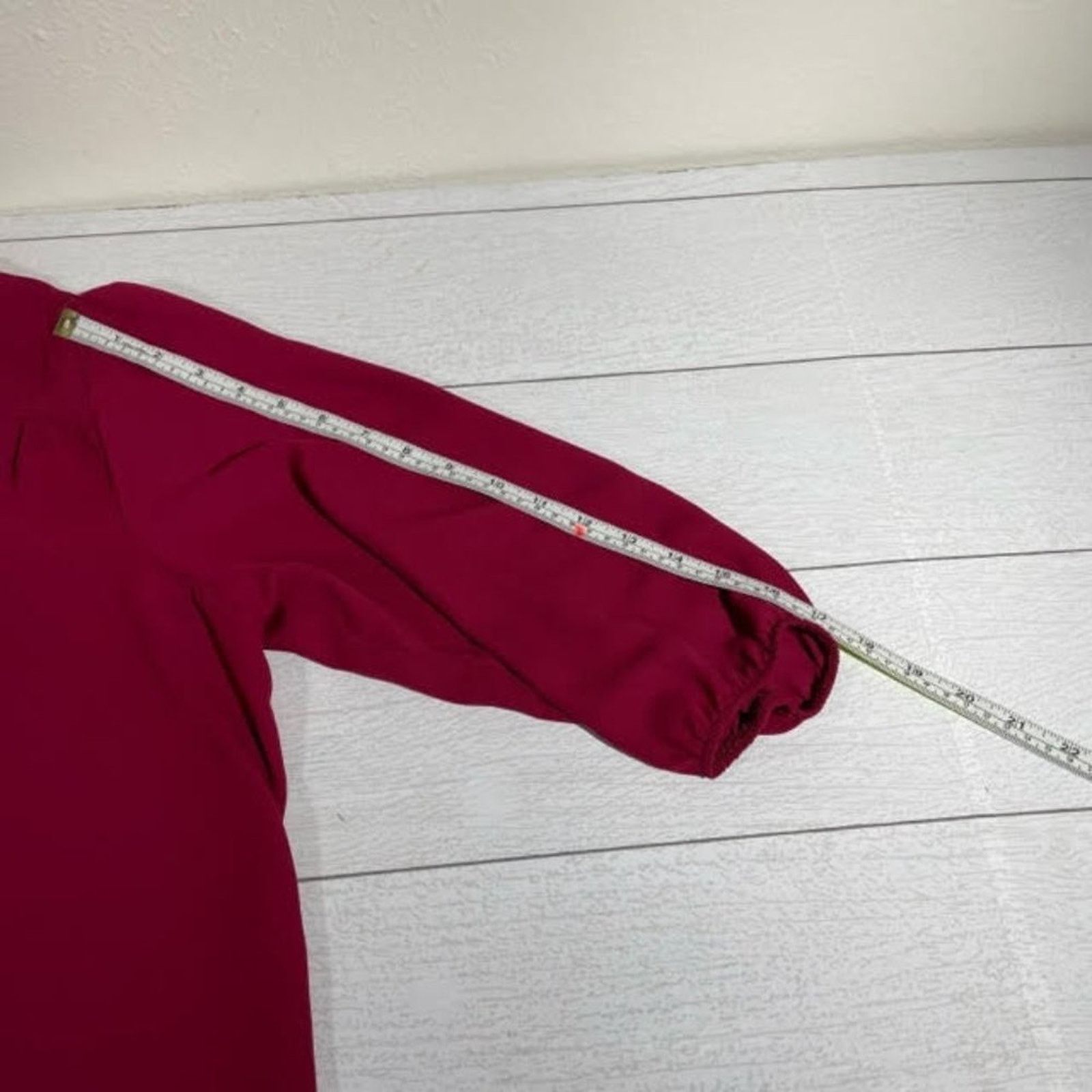 Other About A Girl Burgundy V Neck Relaxed Blouse Size 1X Size XXL / US 16-18 / IT 52-54 - 8 Thumbnail