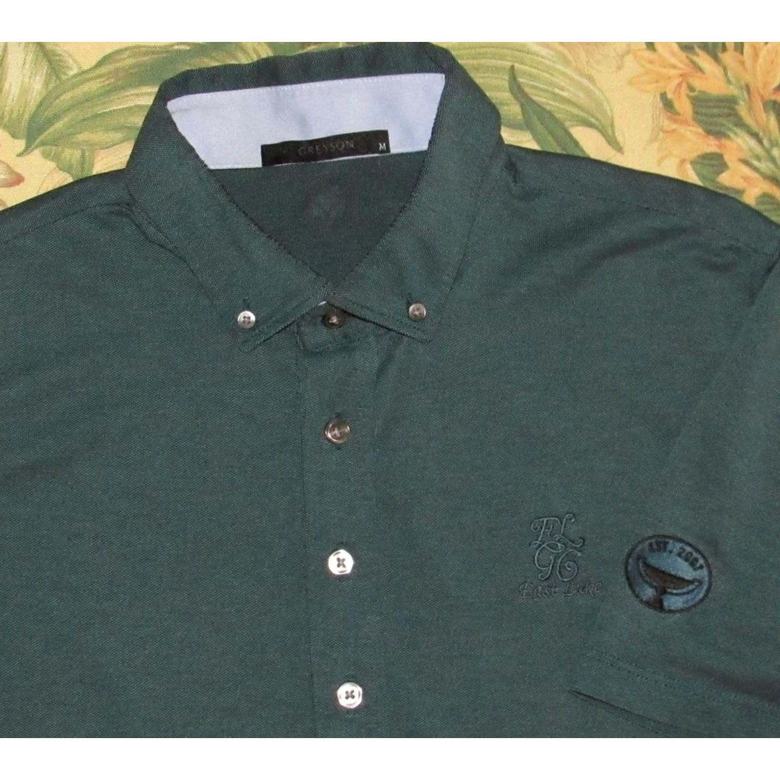 Vintage GREYSON East Lake Green Short Sleeve Polo Shirt M Mens Size US M / EU 48-50 / 2 - 2 Thumbnail