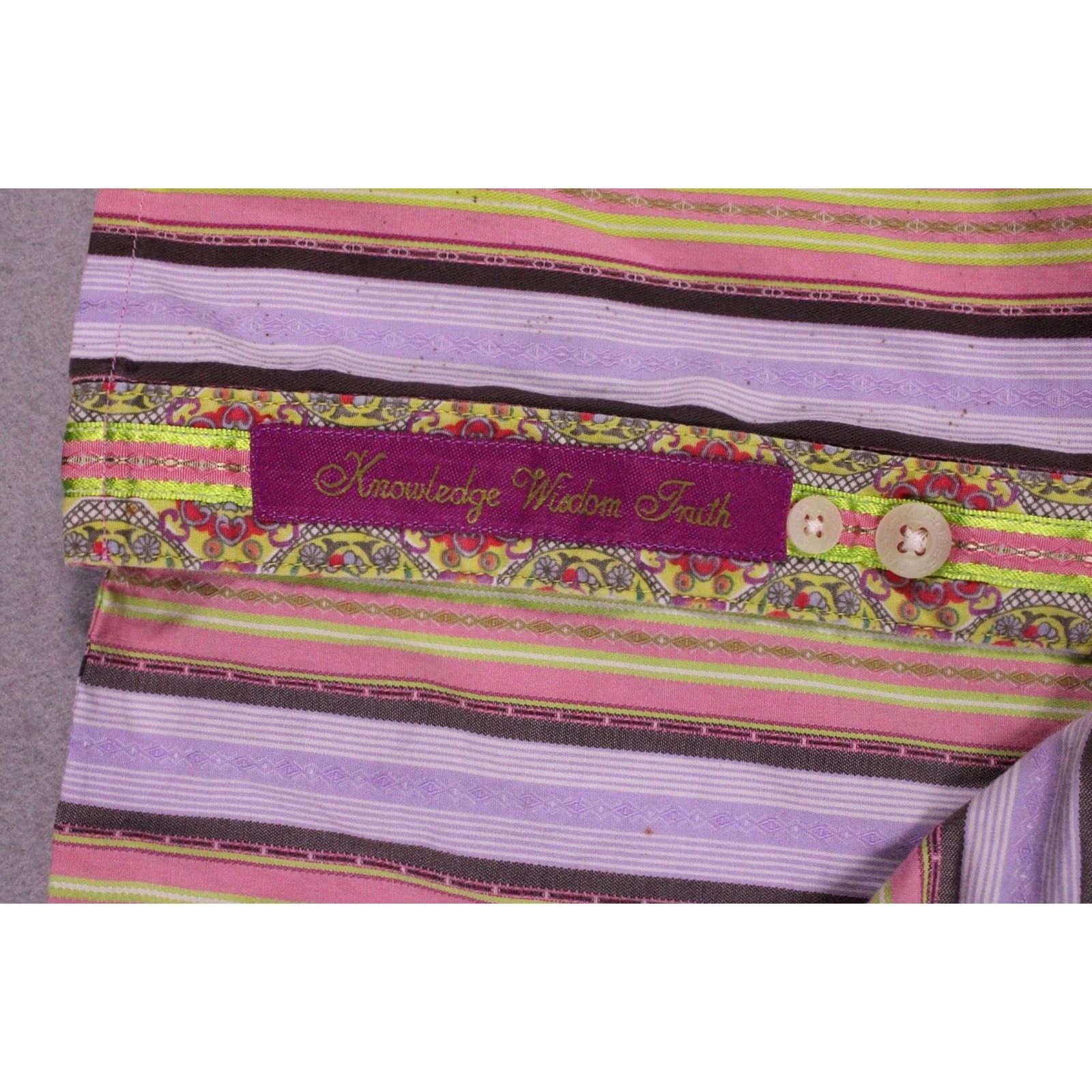 Robert Graham Robert Graham Shirt Mens 2XL Multicolor Stripe Knowledge Wisdom Truth Flip Cuff Size US XXL / EU 58 / 5 - 6 Thumbnail