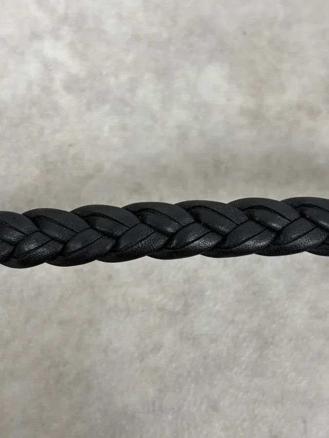 Gucci 2000s Gucci Silver & Leather Woven Bracelet Size ONE SIZE - 6 Thumbnail
