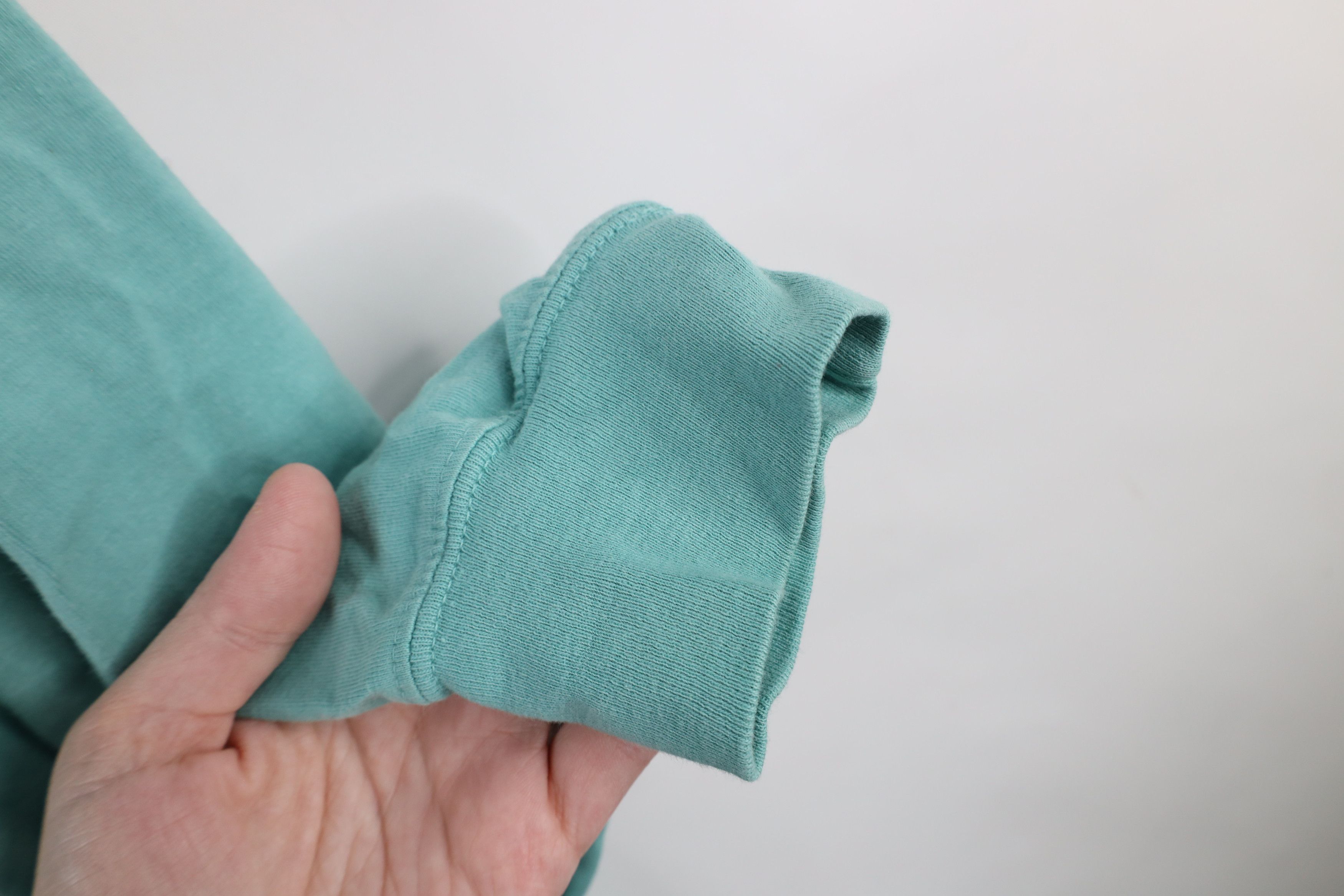 Vintage Vintage 90s Streetwear Blank Long Sleeve T-Shirt Teal Cotton Size US XXL / EU 58 / 5 - 7 Thumbnail