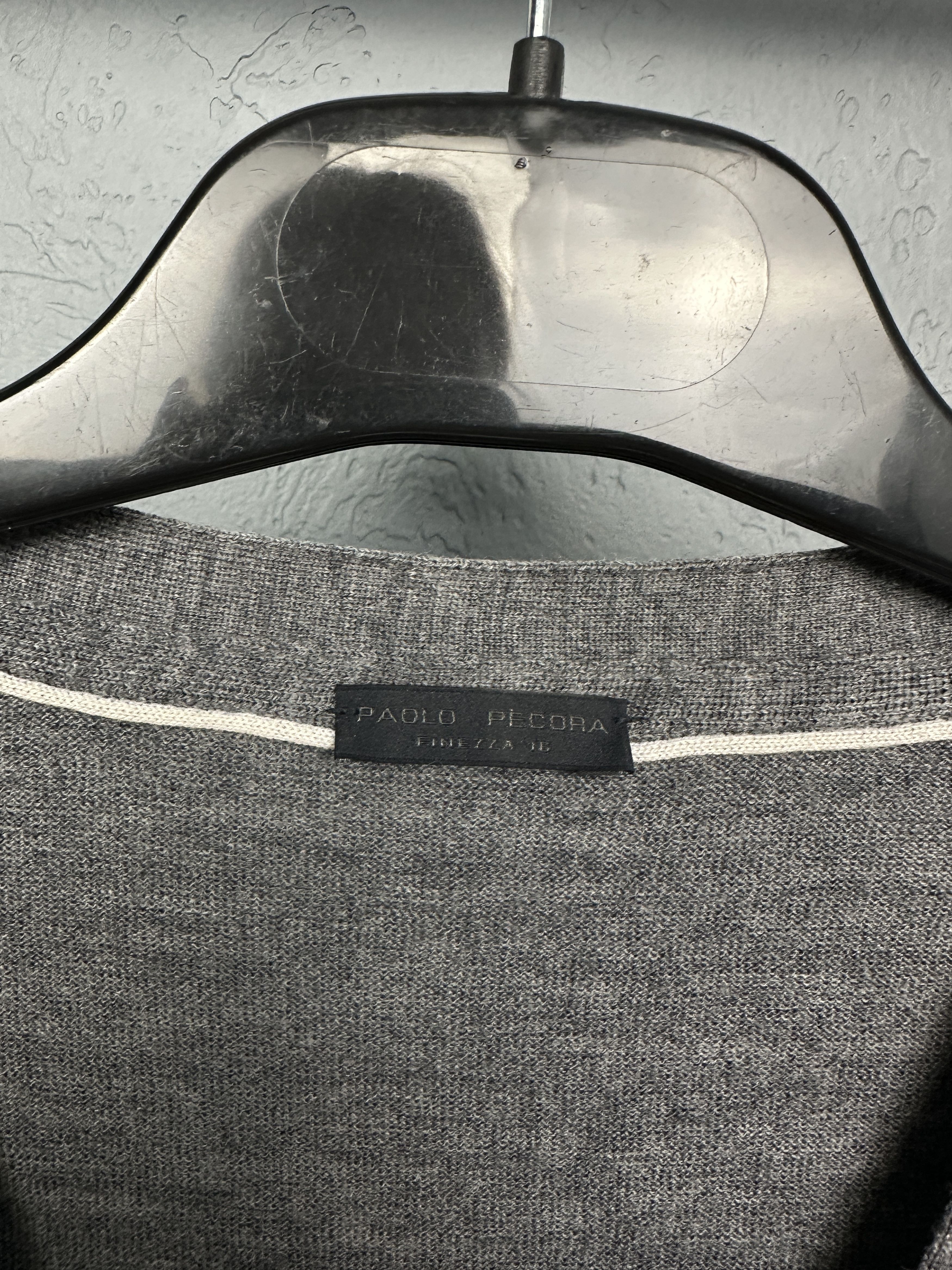 Paolo Pecora Paolo Pecora Mens Wool Cardigan Sweater Size US XL / EU 56 / 4 - 3 Thumbnail