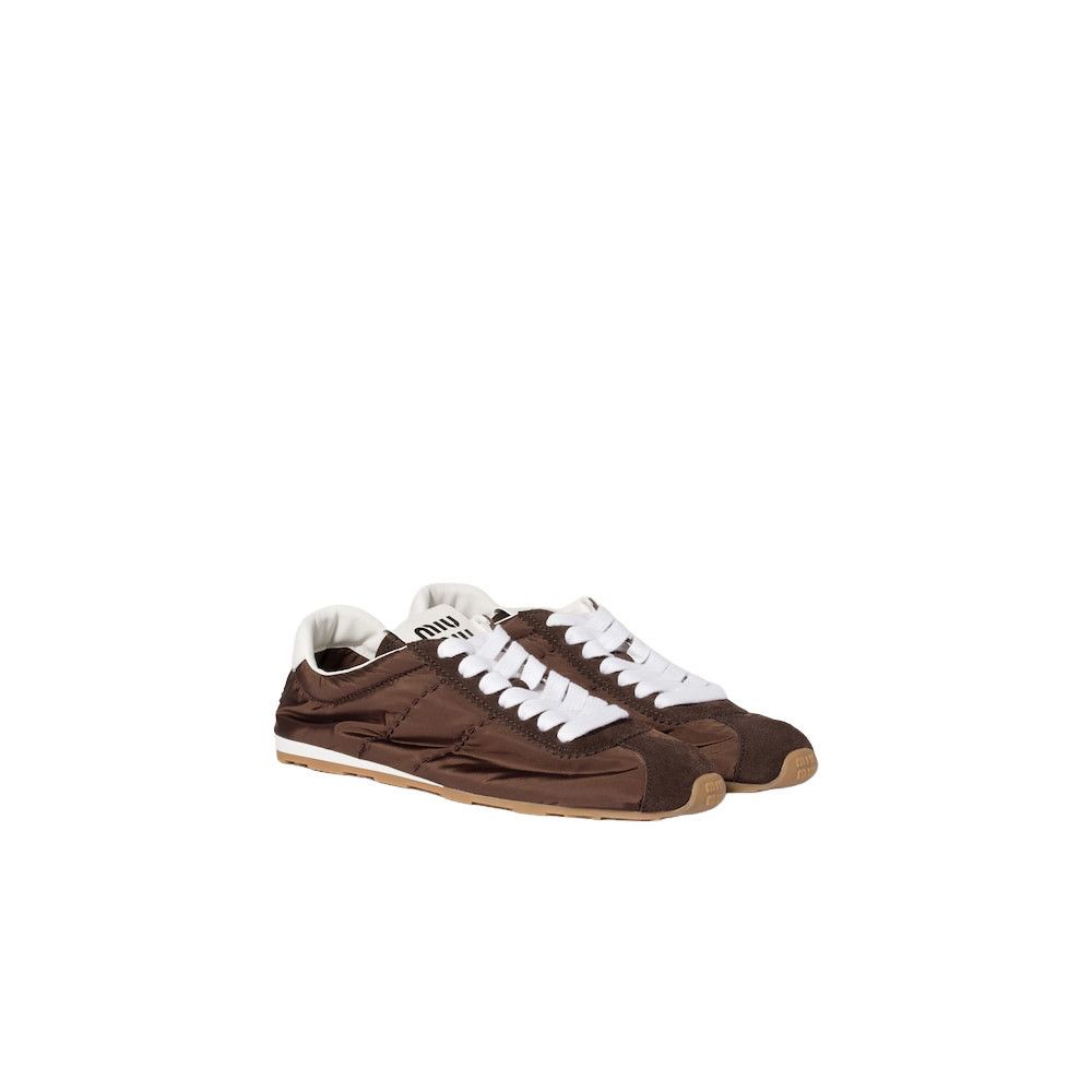MIU MIU Plume $950 Sienna Technical Fabric Sneakers New & Au
