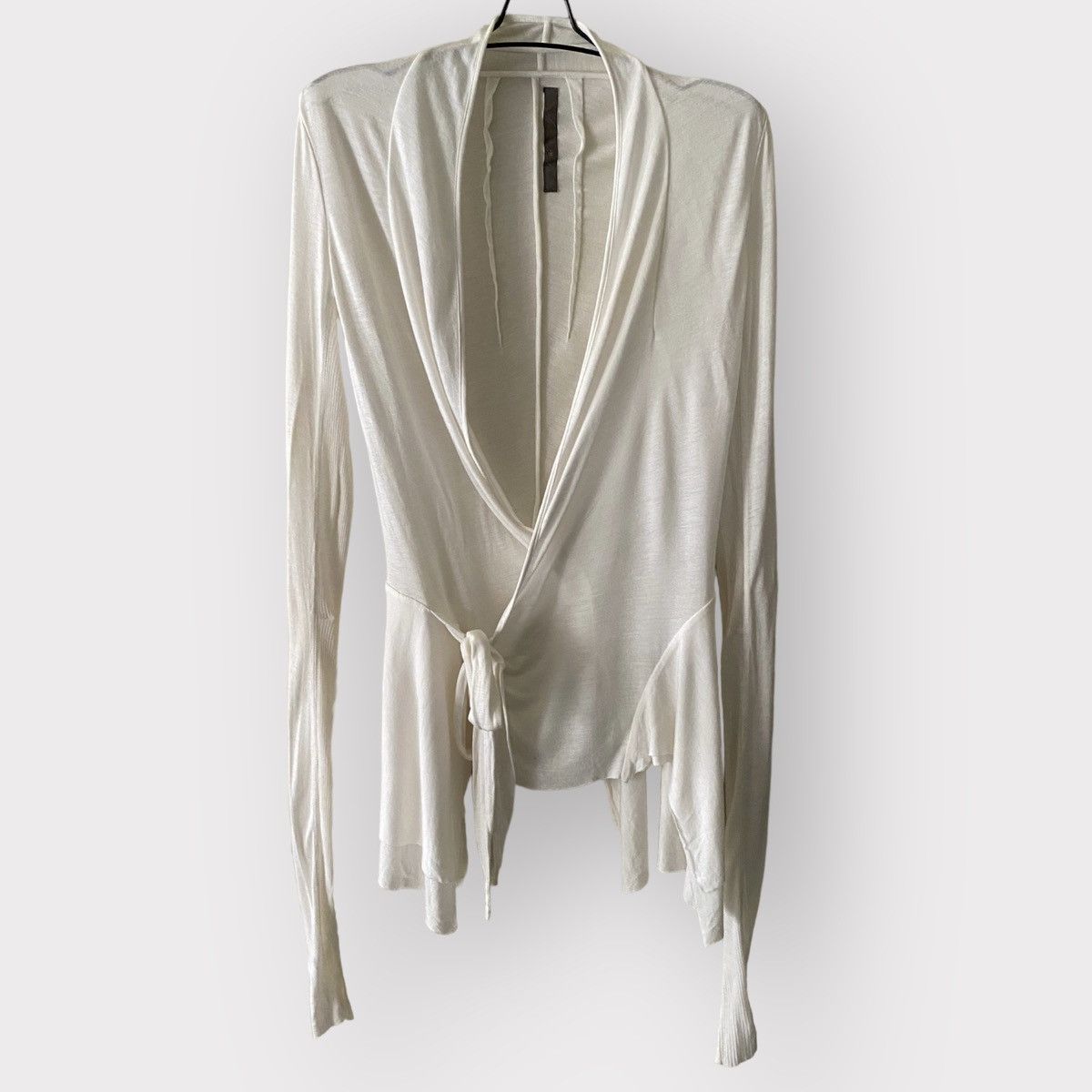 image of Rick Owens Lillies Jersey Cardigan in White, Women's (Size Small)