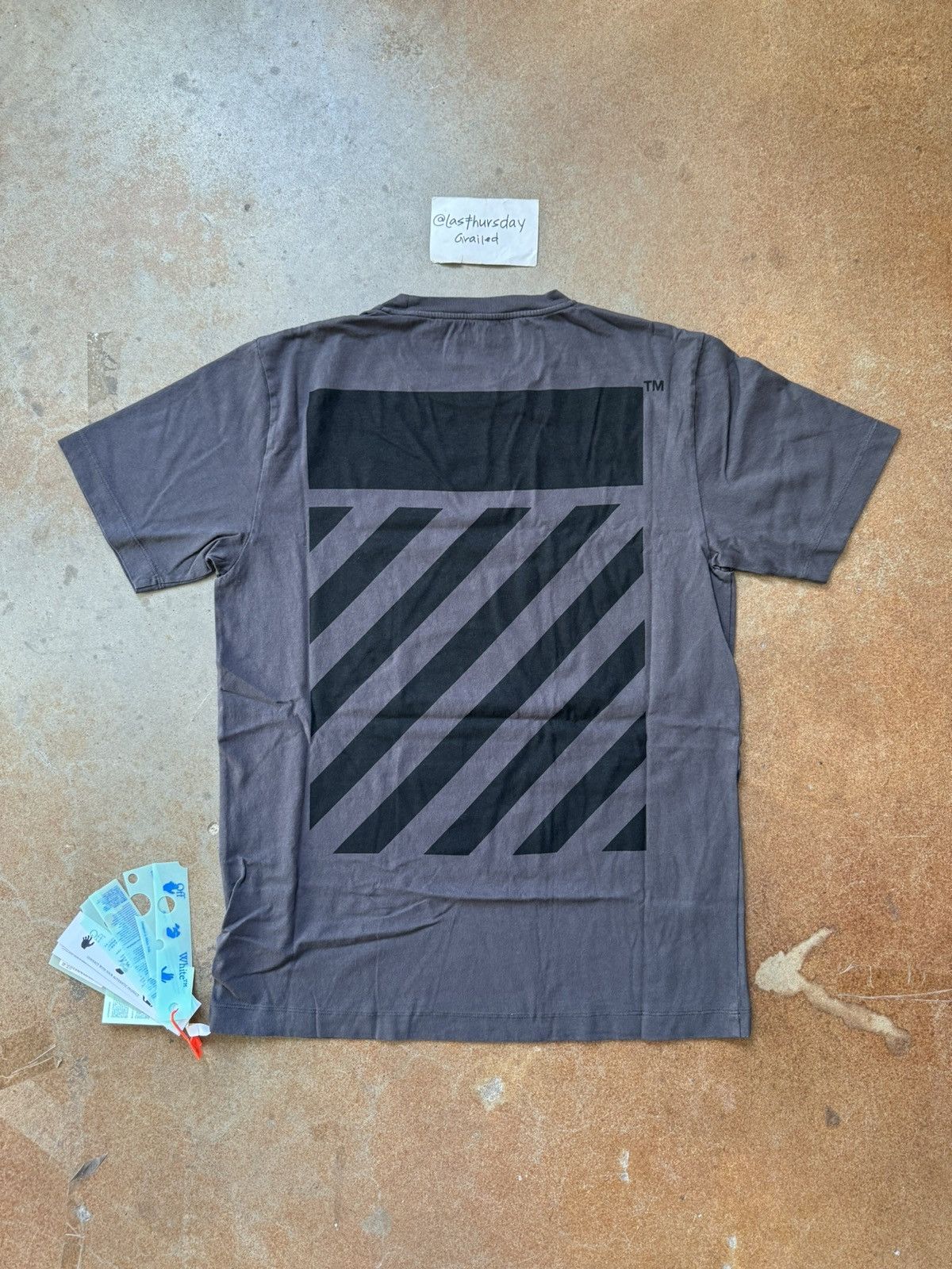 Off-White Diag Print Tee Black Medium