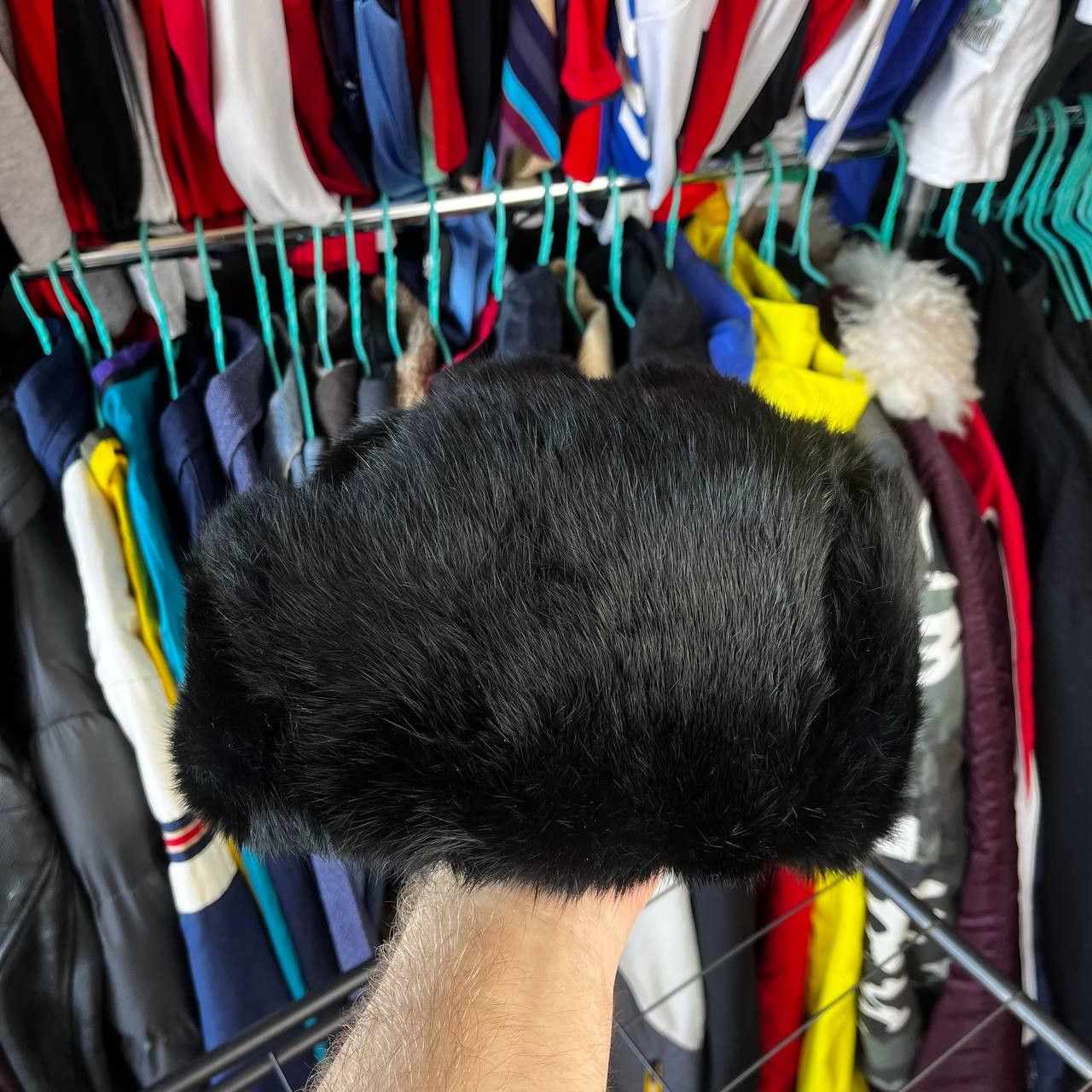 Vintage Vintage Real Rabbit Fur Ushanka Black Trapper Hat Size 59 Size ONE SIZE - 4 Thumbnail