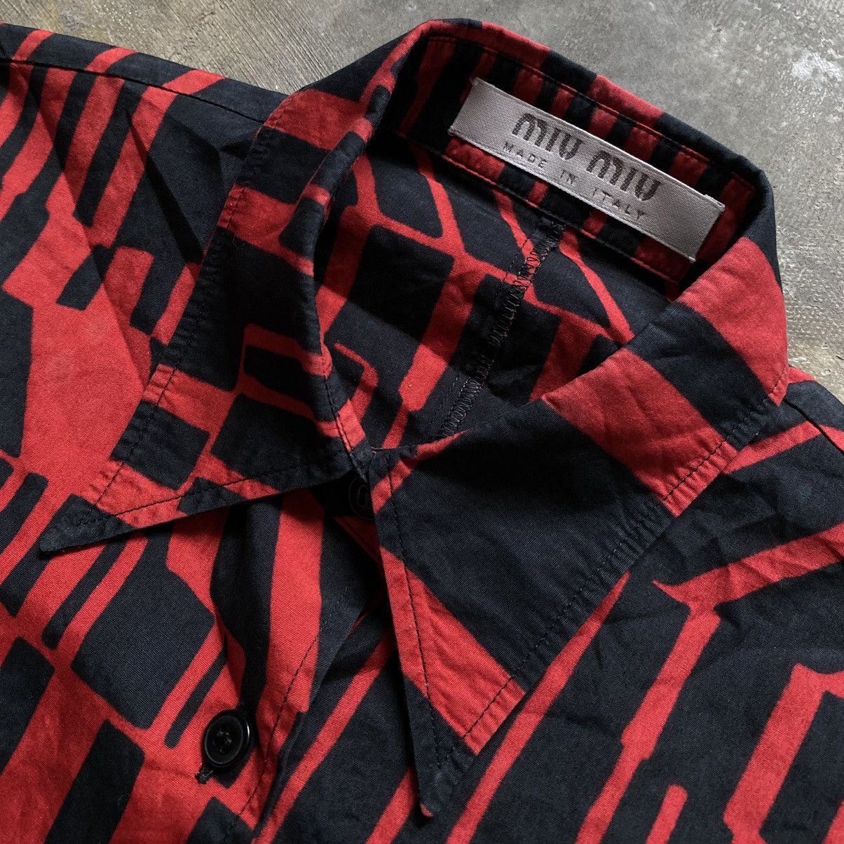 Miu Miu Miu Miu SS01 Geometric Pattern Shirt Size XS / US 0-2 / IT 36-38 - 6 Thumbnail