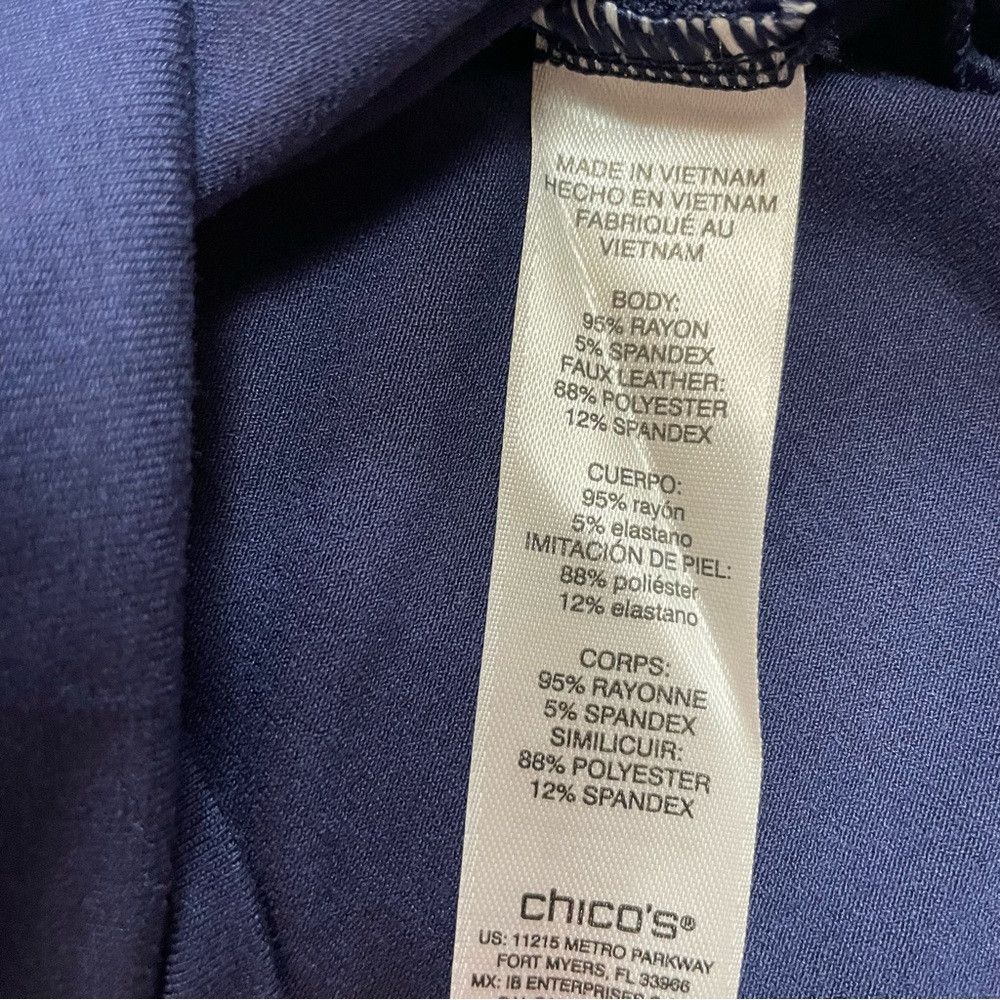 Chicos NWT New Chico's Faux Suede-Trim Midi Blue Dress Size 1 US M Size M / US 6-8 / IT 42-44 - 8 Thumbnail