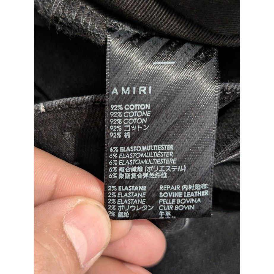 Amiri o1rshd1 Leather Camo MX1 Jean in Aged Black Size US 30 / EU 46 - 22 Thumbnail