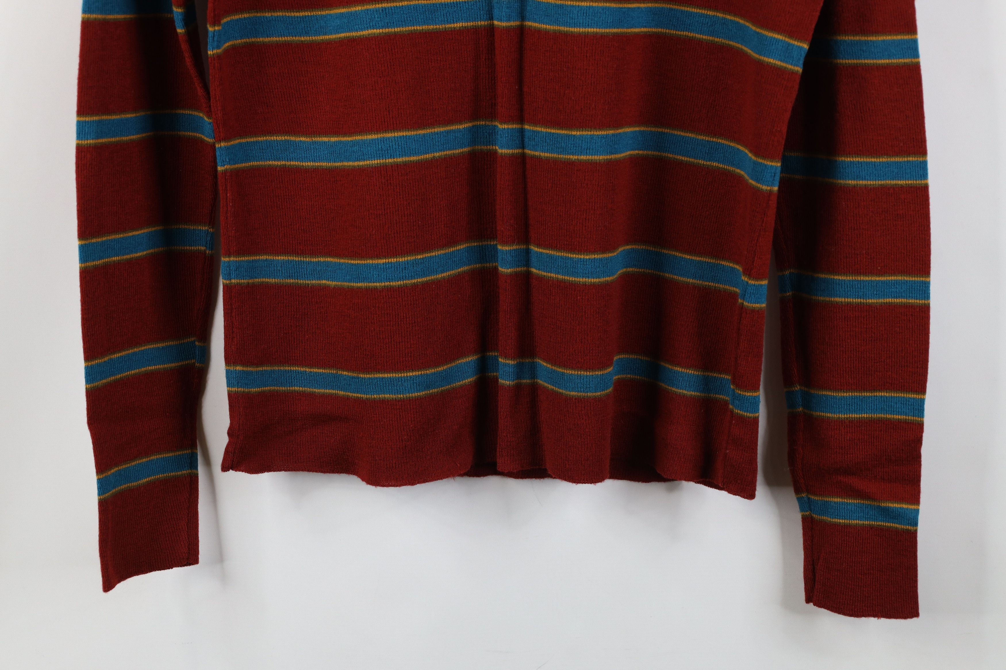 Vintage Vintage 70s Streetwear Blend Knit Striped Turtleneck Sweater Size L / US 10 / IT 46 - 3 Thumbnail