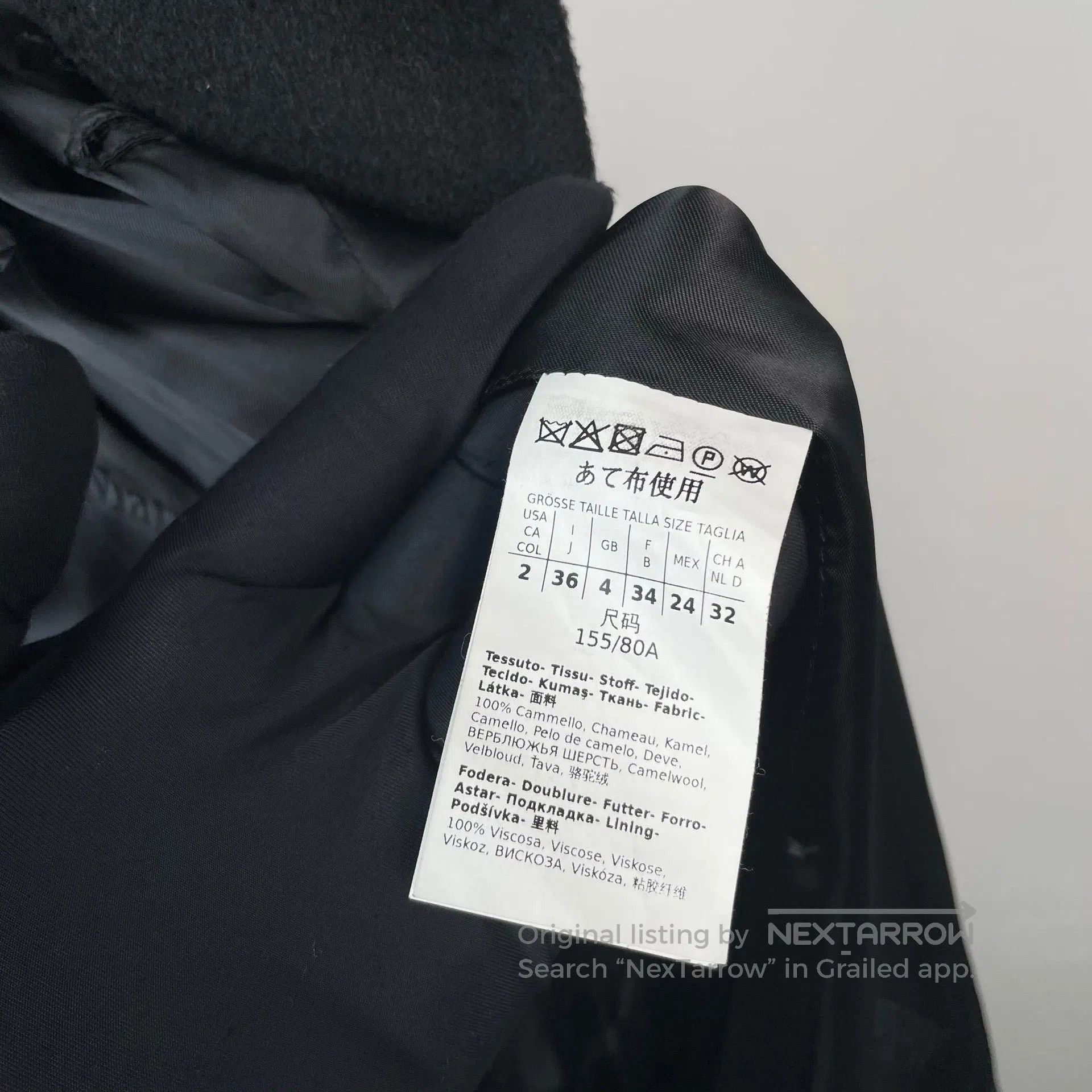 Max Mara Max Mara Black Long Camel Hair Coat| Size 4XL / US 24-26 - 7 Thumbnail