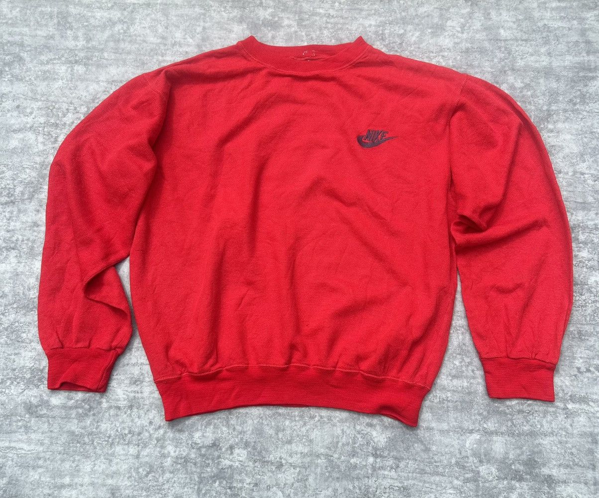 Nike Vintage Nike Embroidered Swoosh Sweatshirt Red - Size M Size US M / EU 48-50 / 2 - 3 Thumbnail