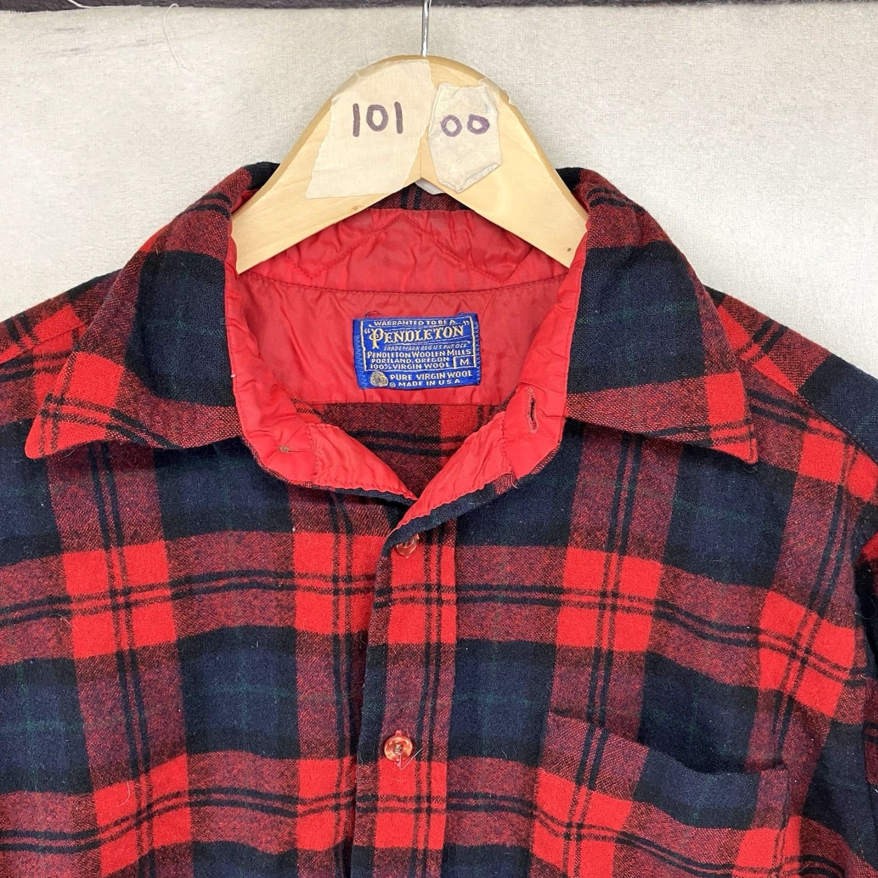 Pendleton VINTAGE Pendleton Wool Flannel Shirt Mens M Long Sleeve Red Plaid USA Retro Board Shirt Size US M / EU 48-50 / 2 - 4 Thumbnail
