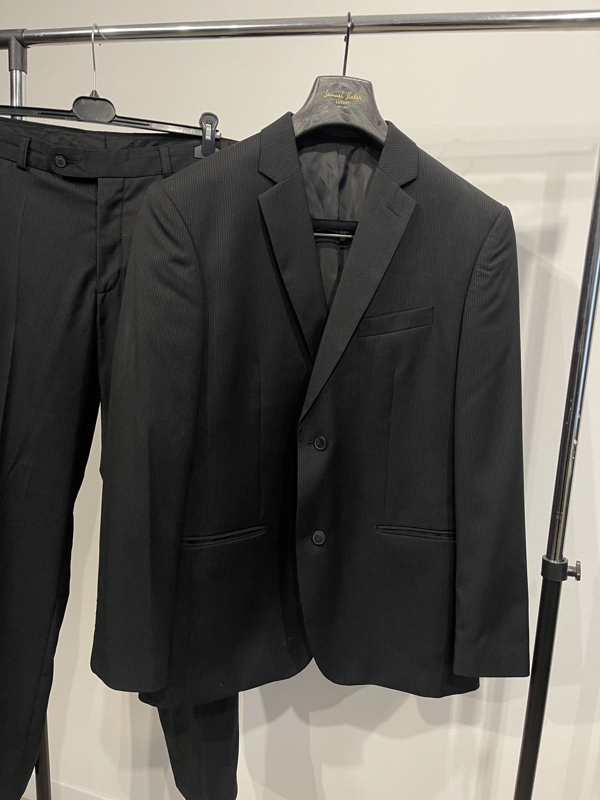 Vintage Biaggini classic suit black mens blazer + trousers 42R Size 42R - 2 Thumbnail