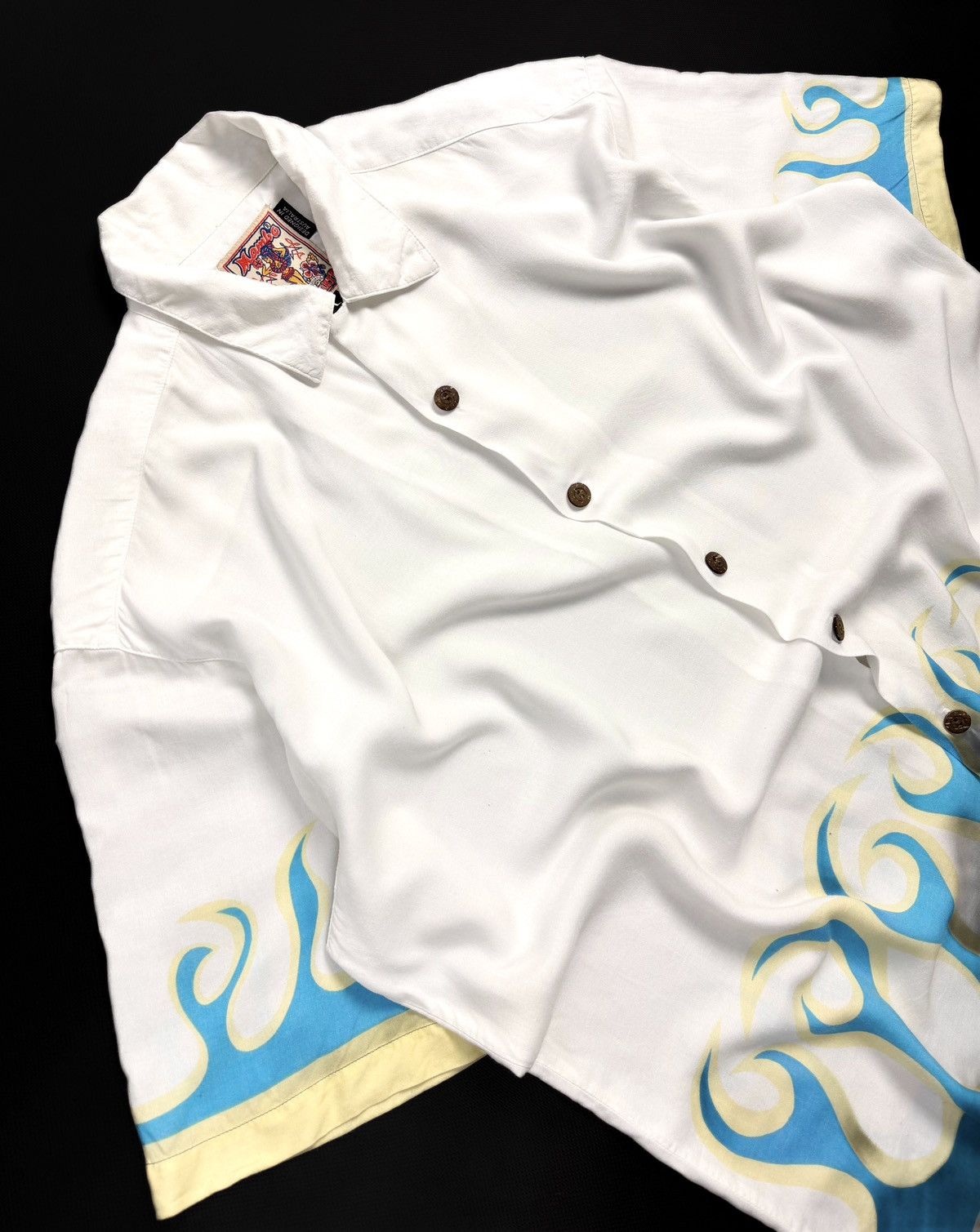 Mambo 90s Mambo Vintage Button Up Shirt White Flame Print Y2K Size US L / EU 52-54 / 3 - 9 Thumbnail