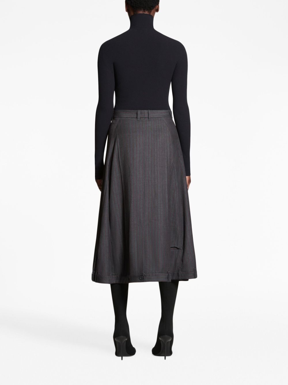 Balenciaga o1bcso1str0525 Deconstructed A-Line Skirt in Dark Grey Size 28" / US 6 / IT 42 - 4 Thumbnail