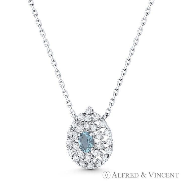 Other Teardrop Oval Aqua & Round Clear CZ Crystal Pendant Size ONE SIZE - 1 Preview