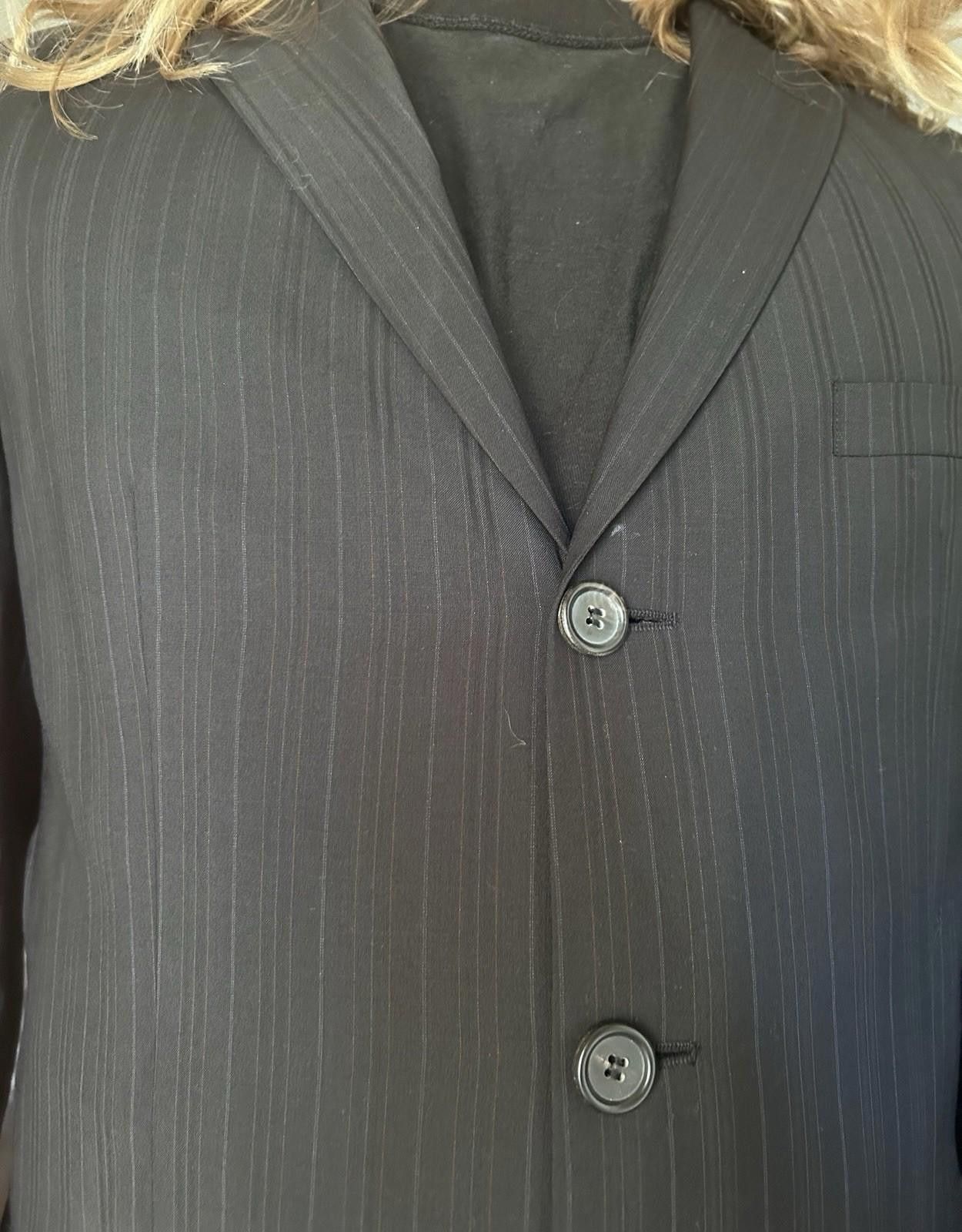 Hugo Boss HUGO Boss ALBO/HAGO Black stripe Wool Suit Jacket blazer 40R Size 40R - 2 Thumbnail