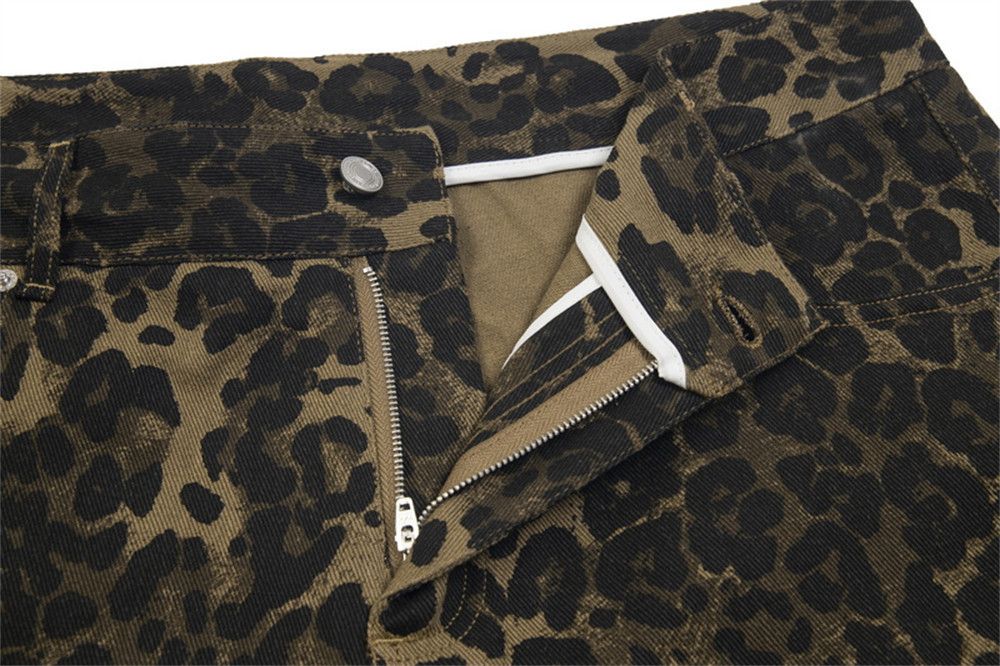 Japanese Brand × Jean American street retro distressed leopard print loose jeans Size US 32 / EU 48 - 5 Thumbnail