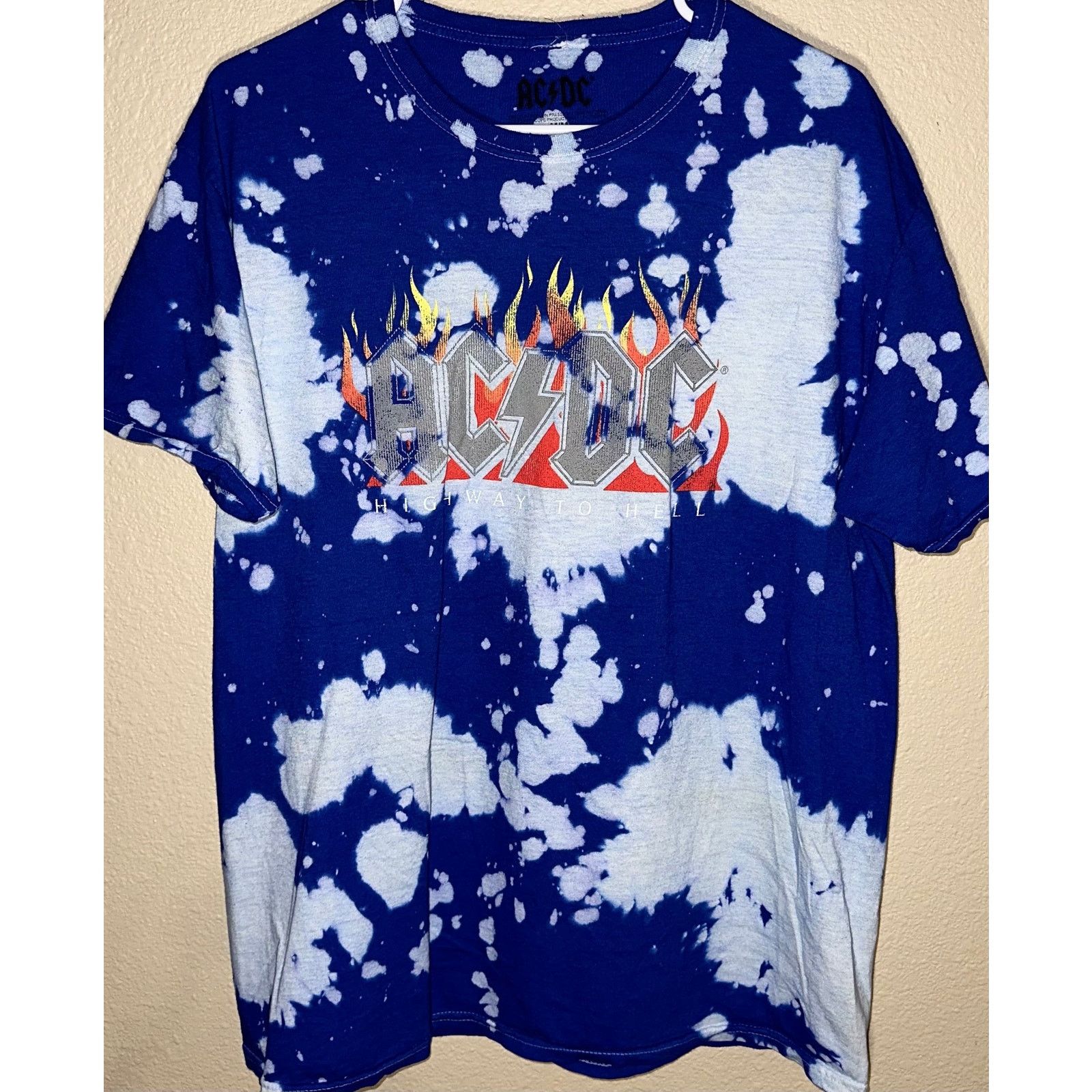 Other 🔥 AC/DC "Highway to Hell" Bleach Tie-Dye Tee (M) 🔥 Size US M / EU 48-50 / 2 - 1 Thumbnail