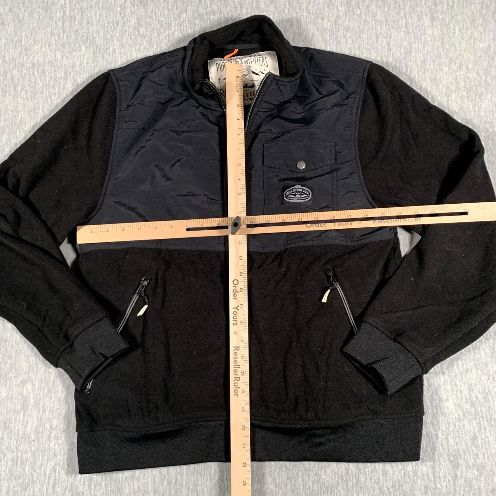Poler Poler Outdoor Stuff Jacket Mens Large Black Fleece Full Zip Nylon Panel Camp Size US L / EU 52-54 / 3 - 6 Thumbnail