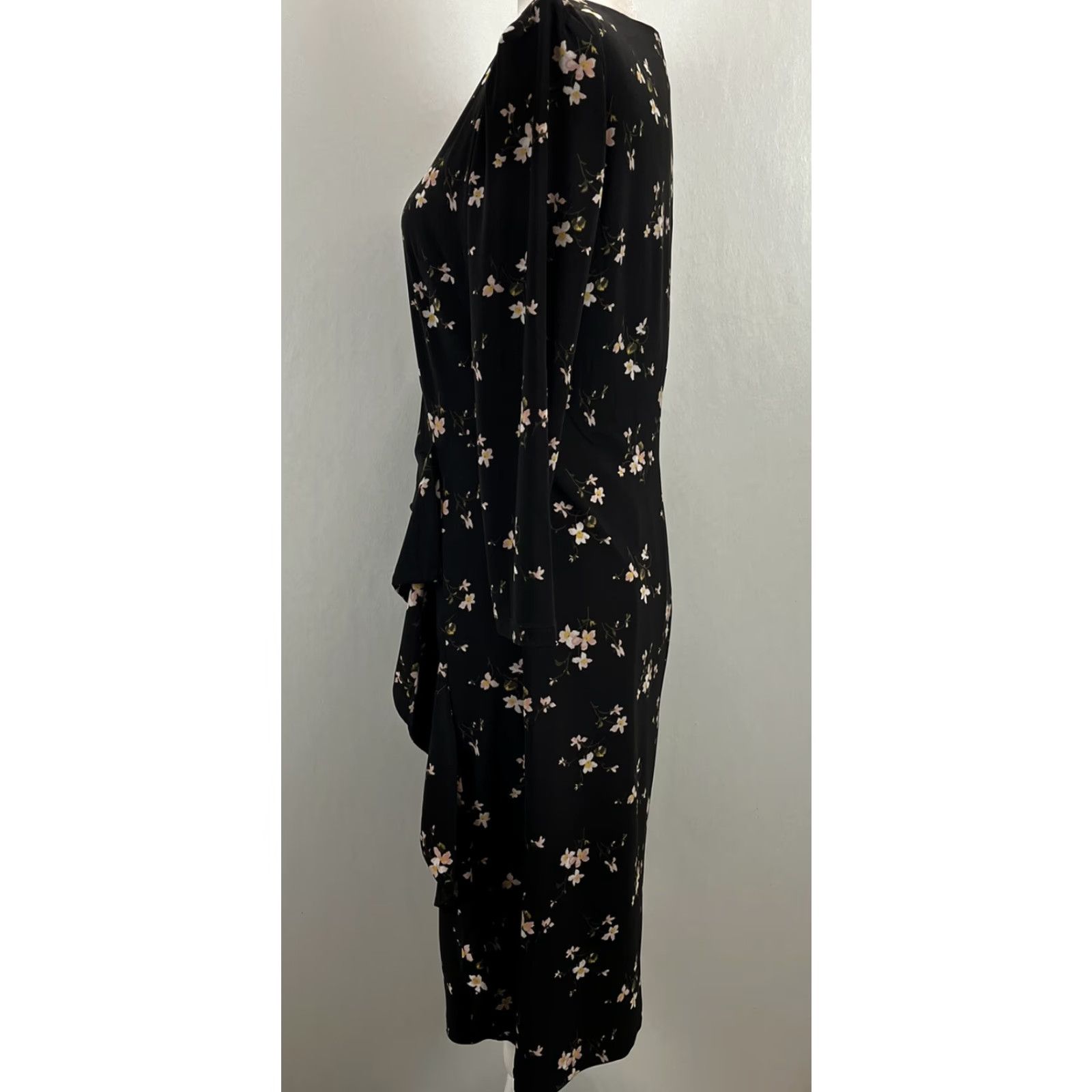 Ralph Lauren LAUREN RALPH LAUREN Floral Stretch Pencil Dress 10 Multicolor 3/4 Sleeve Womens Size L / US 10 / IT 46 - 2 Thumbnail